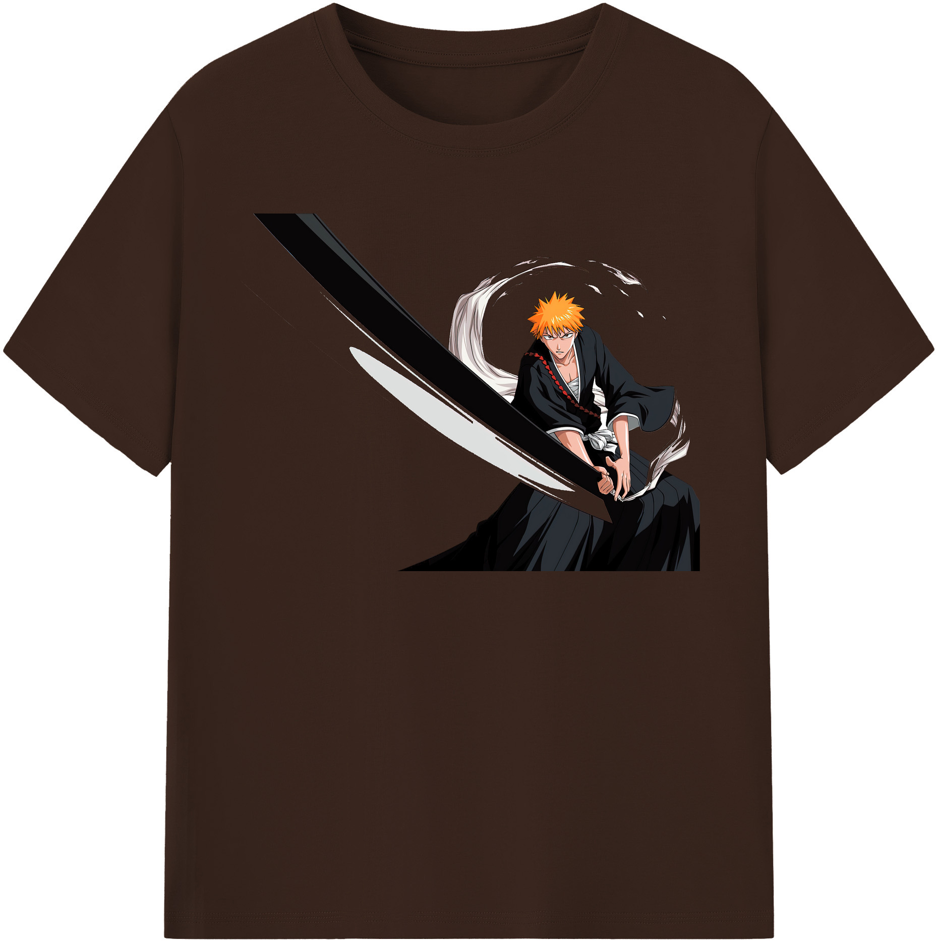 （画像用） ブリーチ 黒崎一護（くろさき いちご）BLEACH Kurosaki Ichigo 綿100％半袖Tシャツ（フロントプリント）