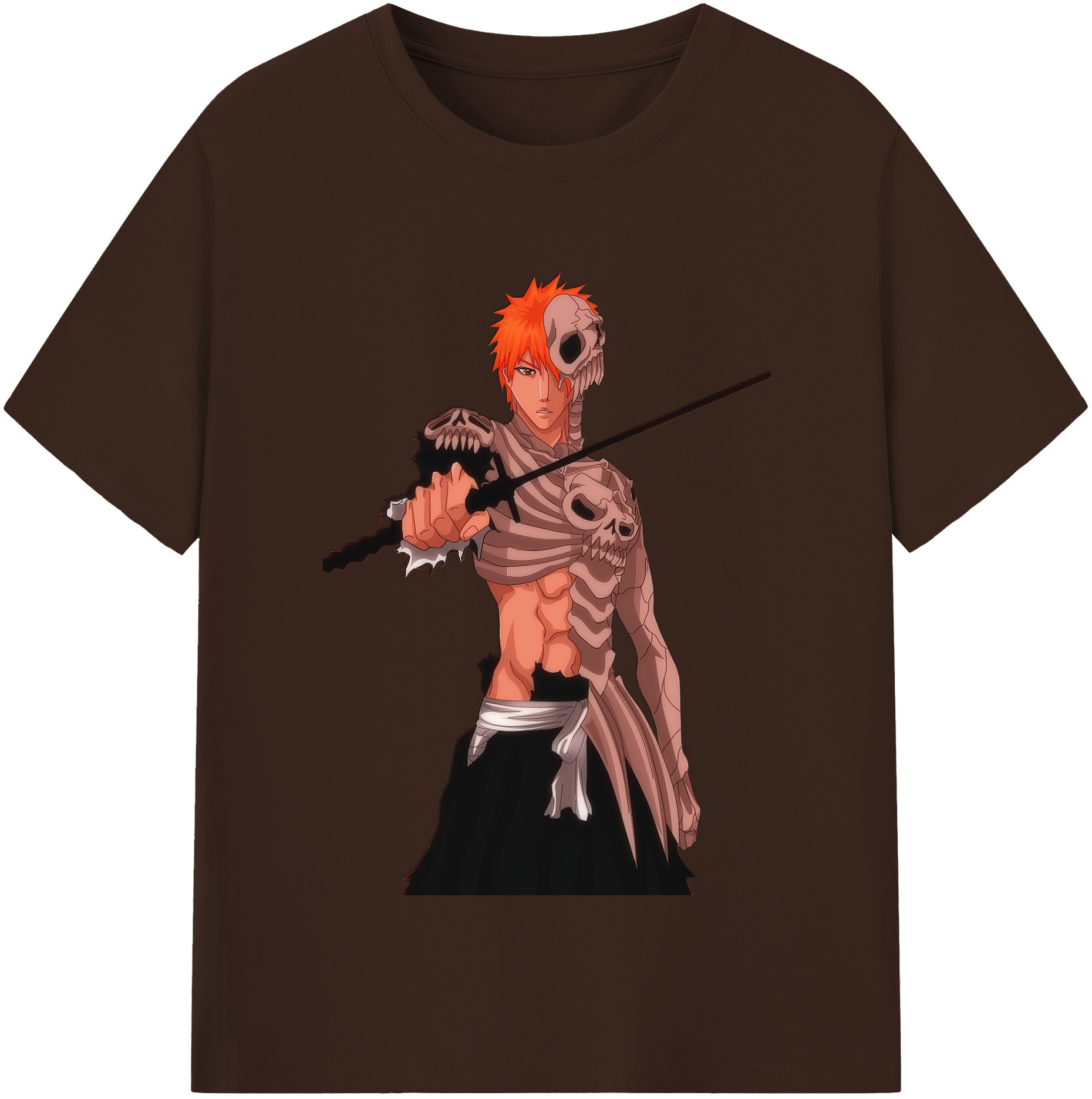 （画像用） ブリーチ 黒崎一護（くろさき いちご）BLEACH Kurosaki Ichigo 綿100％半袖Tシャツ（フロントプリント）