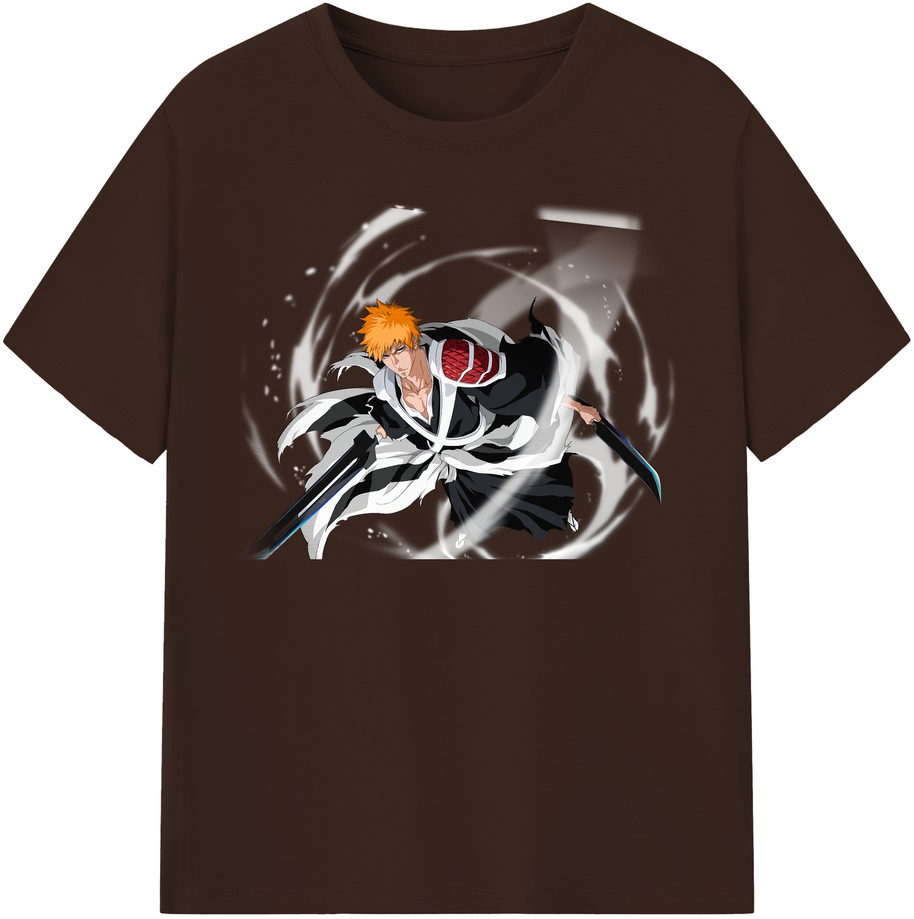 （画像用） ブリーチ 黒崎一護（くろさき いちご）BLEACH Kurosaki Ichigo 綿100％半袖Tシャツ（フロントプリント）