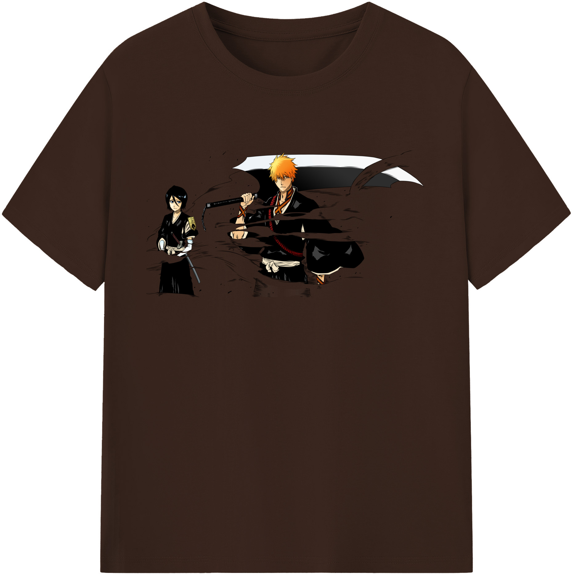 （画像用） ブリーチ 黒崎一護（くろさき いちご）BLEACH Kurosaki Ichigo 綿100％半袖Tシャツ（フロントプリント）