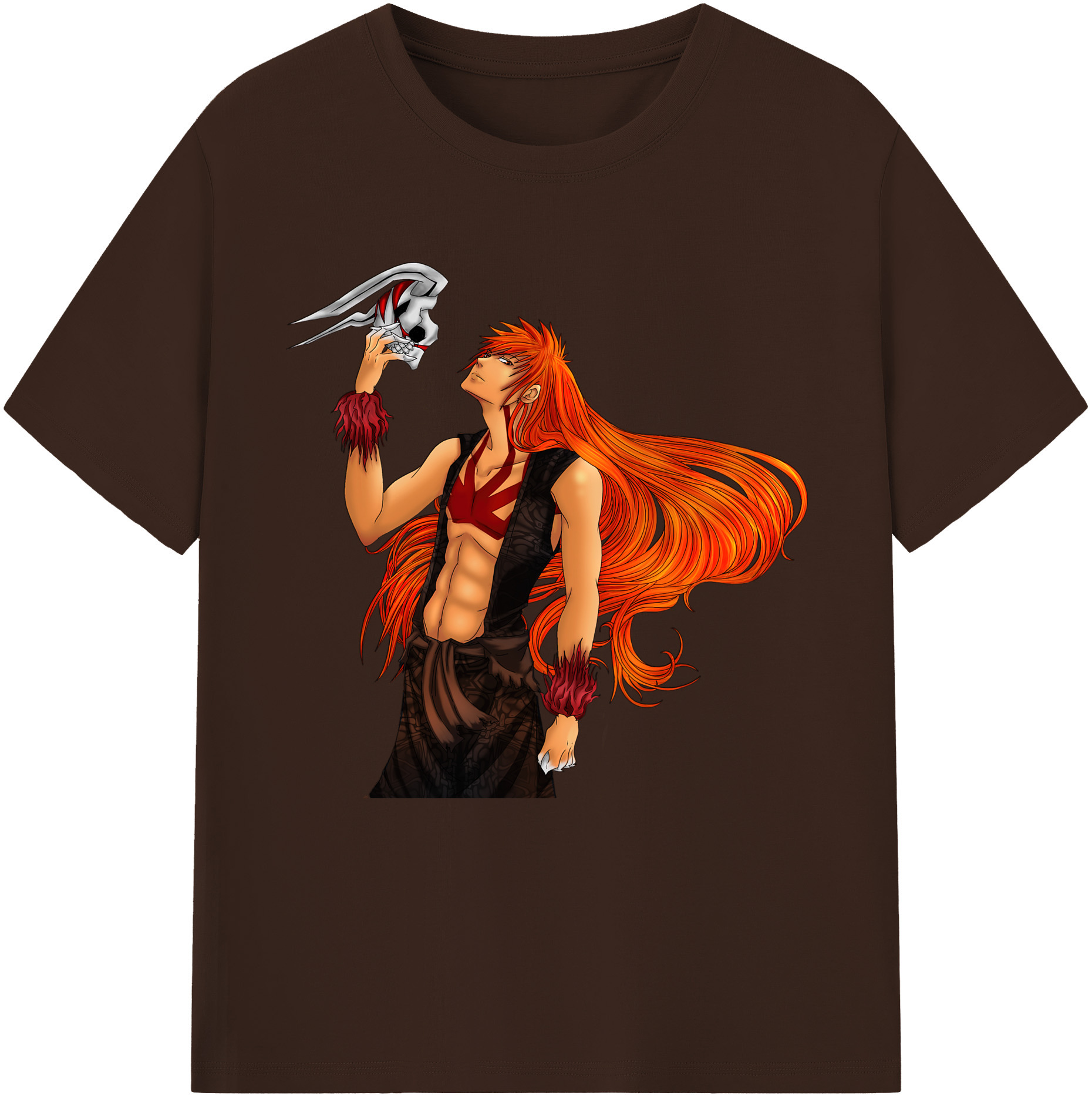 （画像用） ブリーチ 黒崎一護（くろさき いちご）BLEACH Kurosaki Ichigo 綿100％半袖Tシャツ（フロントプリント）