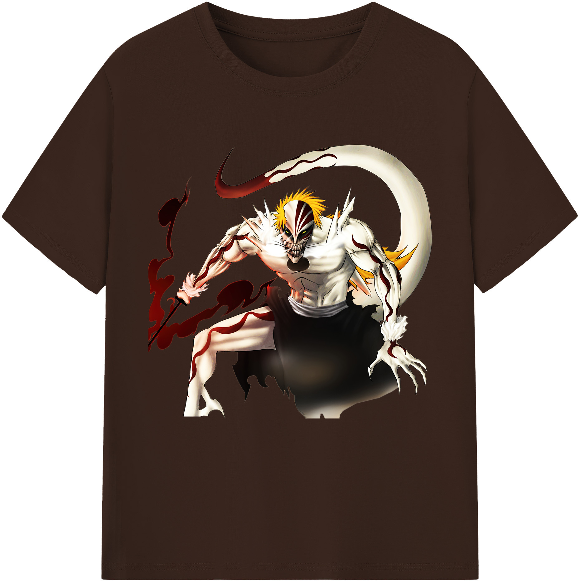 （画像用） ブリーチ 黒崎一護（くろさき いちご）BLEACH Kurosaki Ichigo 綿100％半袖Tシャツ（フロントプリント）