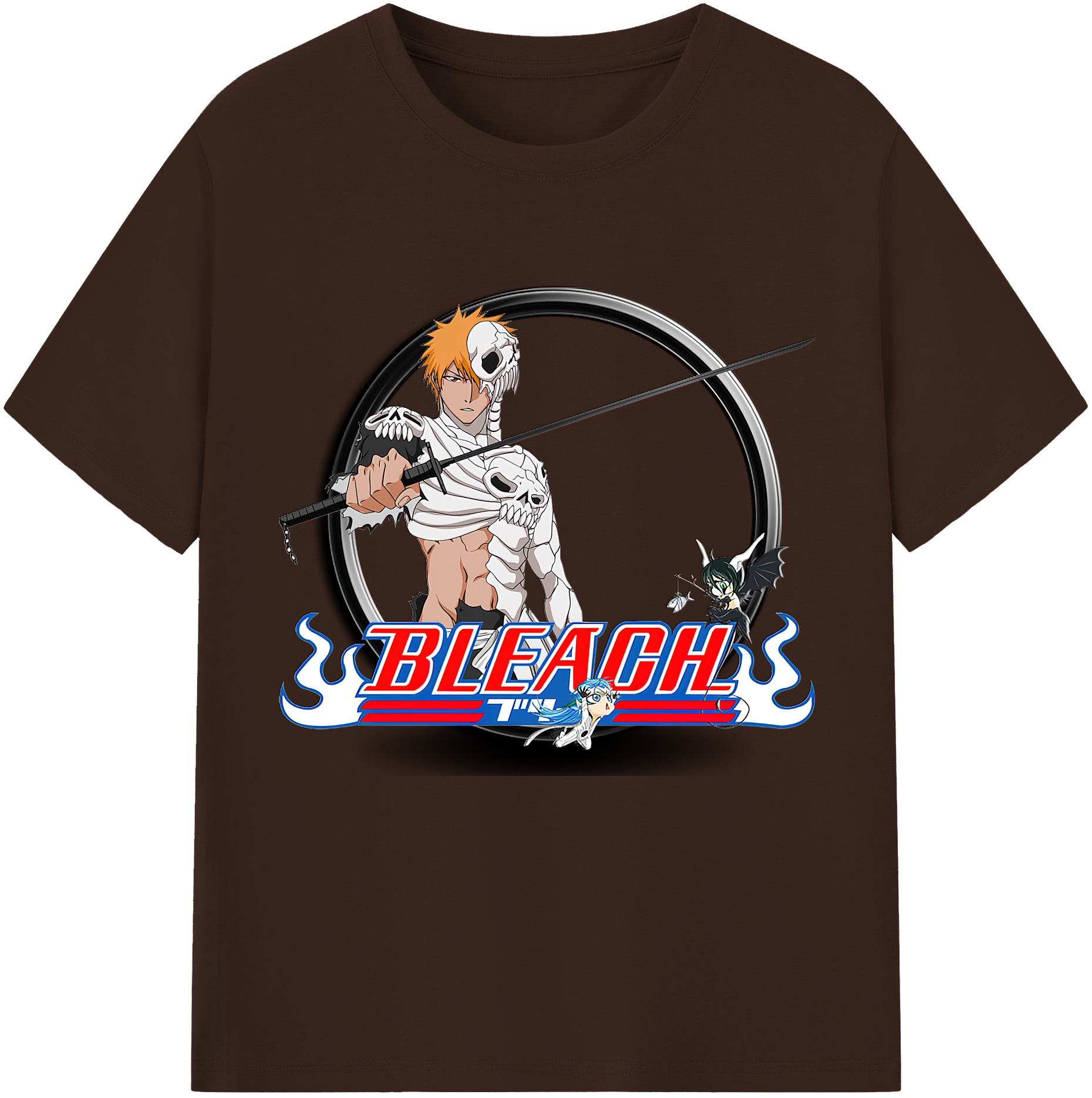（画像用） ブリーチ 黒崎一護（くろさき いちご）BLEACH Kurosaki Ichigo 綿100％半袖Tシャツ（フロントプリント）