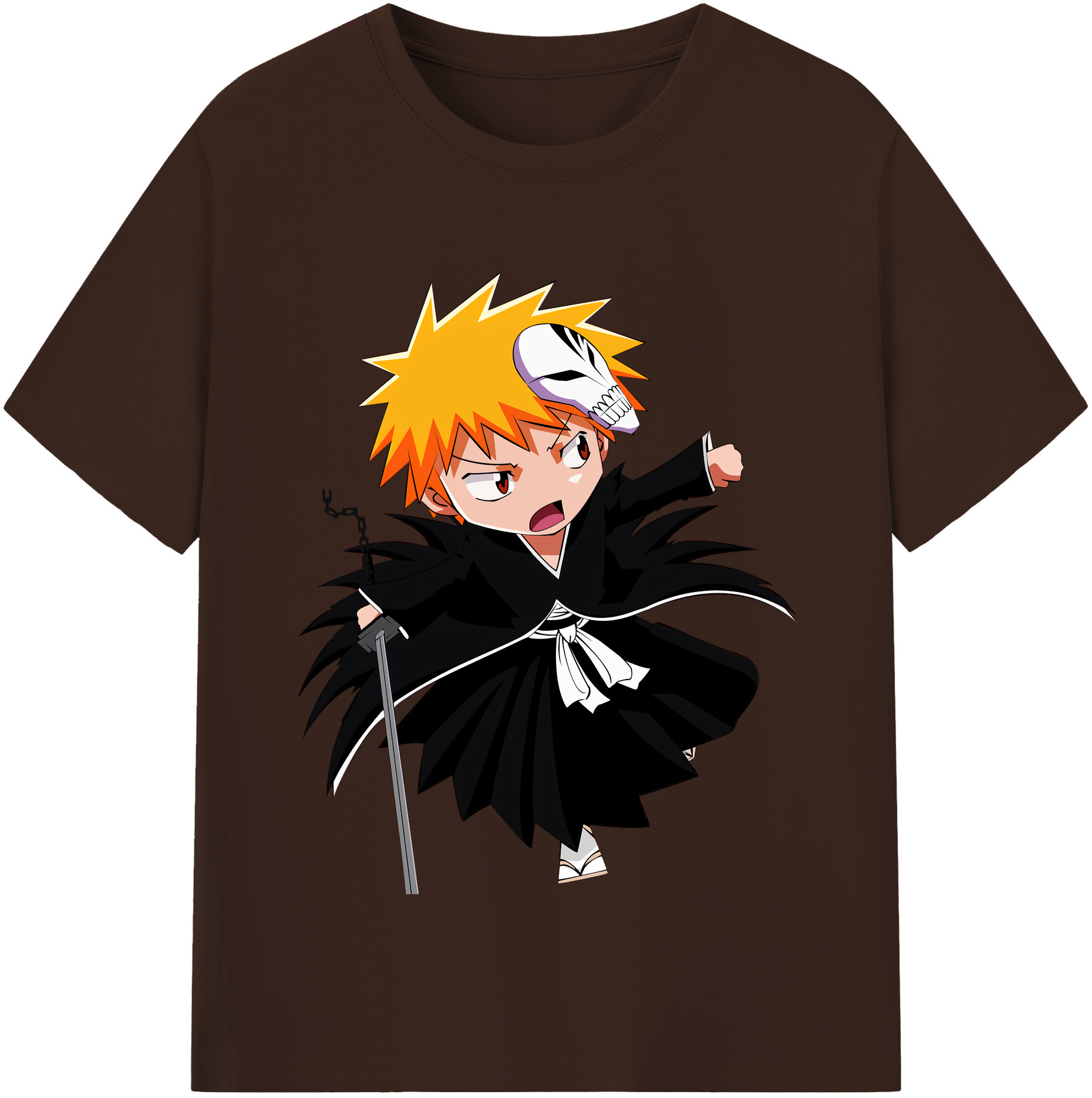 （画像用） ブリーチ 黒崎一護（くろさき いちご）BLEACH Kurosaki Ichigo 綿100％半袖Tシャツ（フロントプリント）