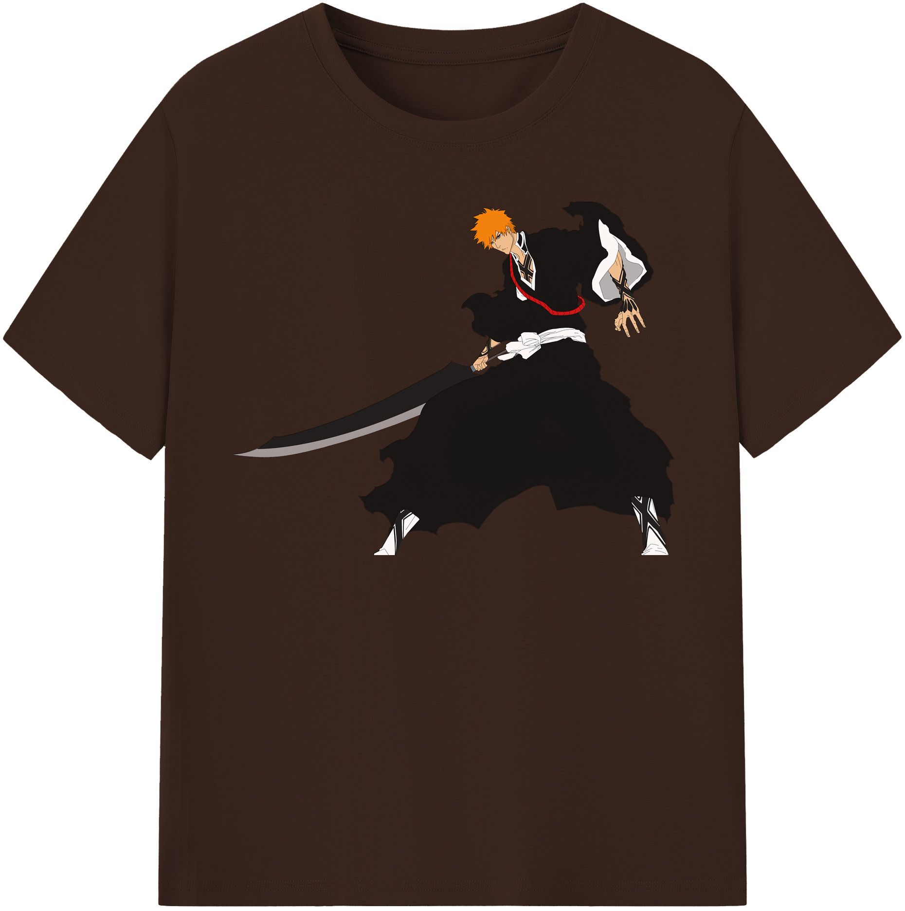 （画像用） ブリーチ 黒崎一護（くろさき いちご）BLEACH Kurosaki Ichigo 綿100％半袖Tシャツ（フロントプリント）
