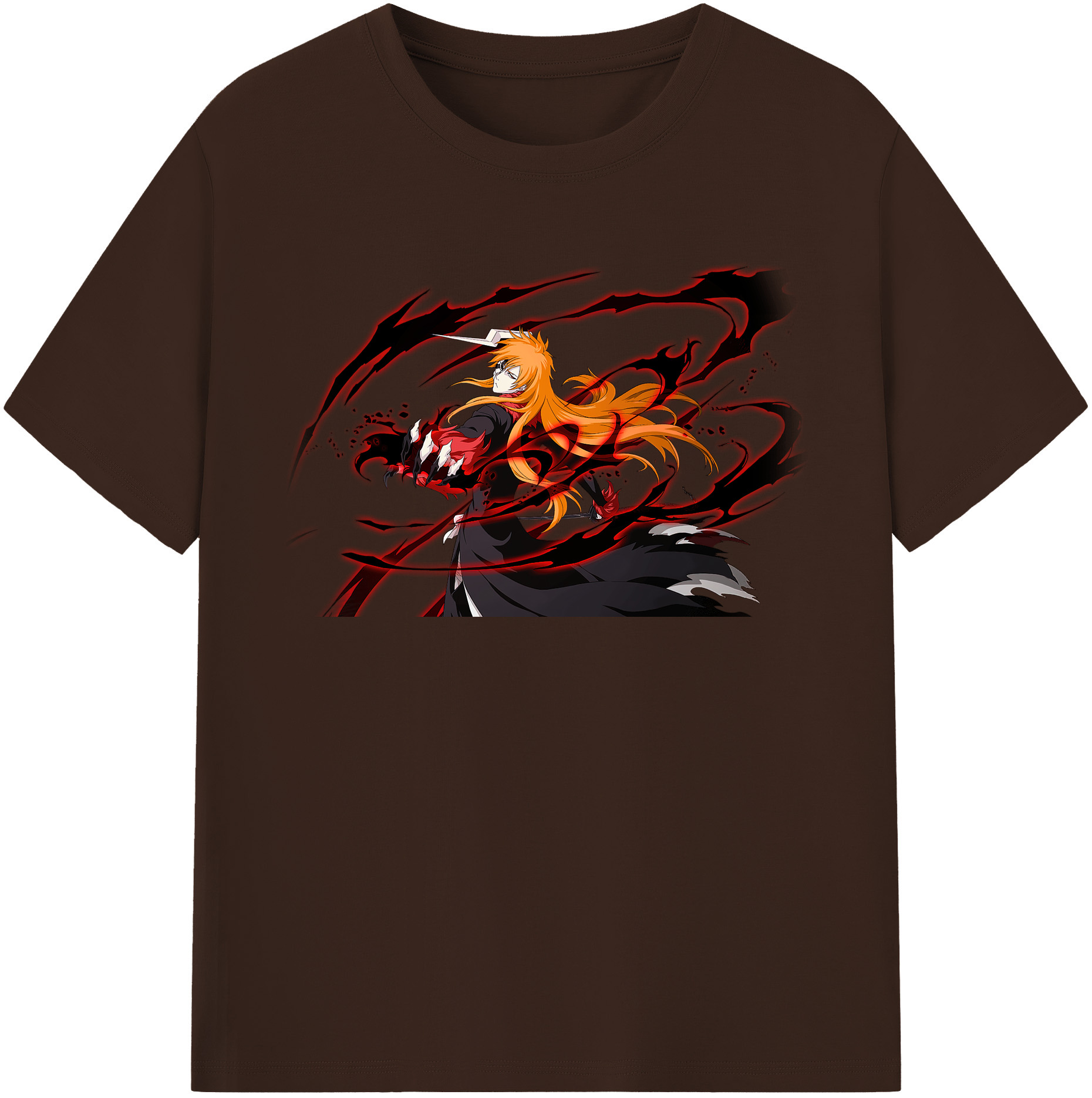 （画像用） ブリーチ 黒崎一護（くろさき いちご）BLEACH Kurosaki Ichigo 綿100％半袖Tシャツ（フロントプリント）