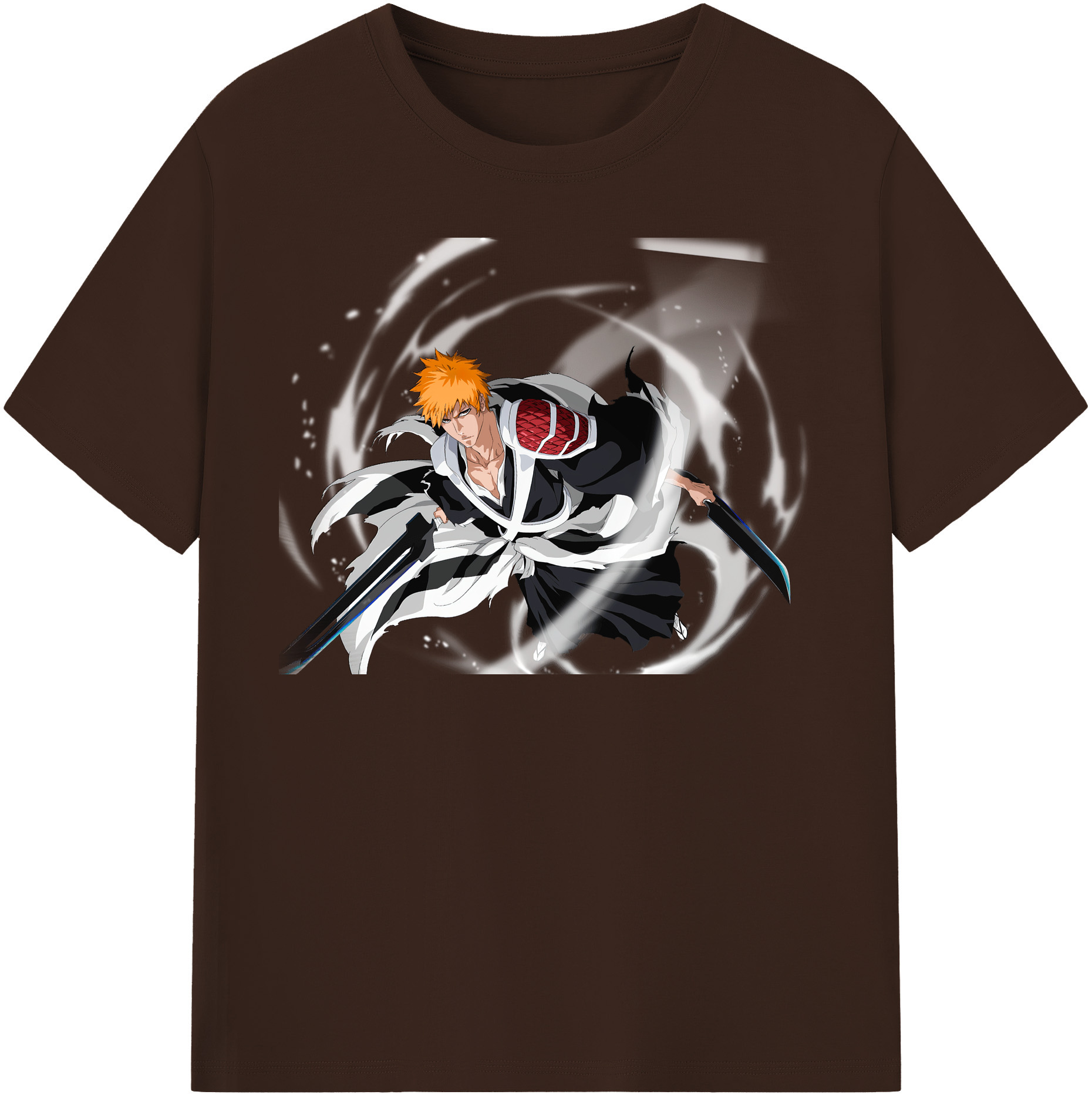 （画像用） ブリーチ 黒崎一護（くろさき いちご）BLEACH Kurosaki Ichigo 綿100％半袖Tシャツ（フロントプリント）