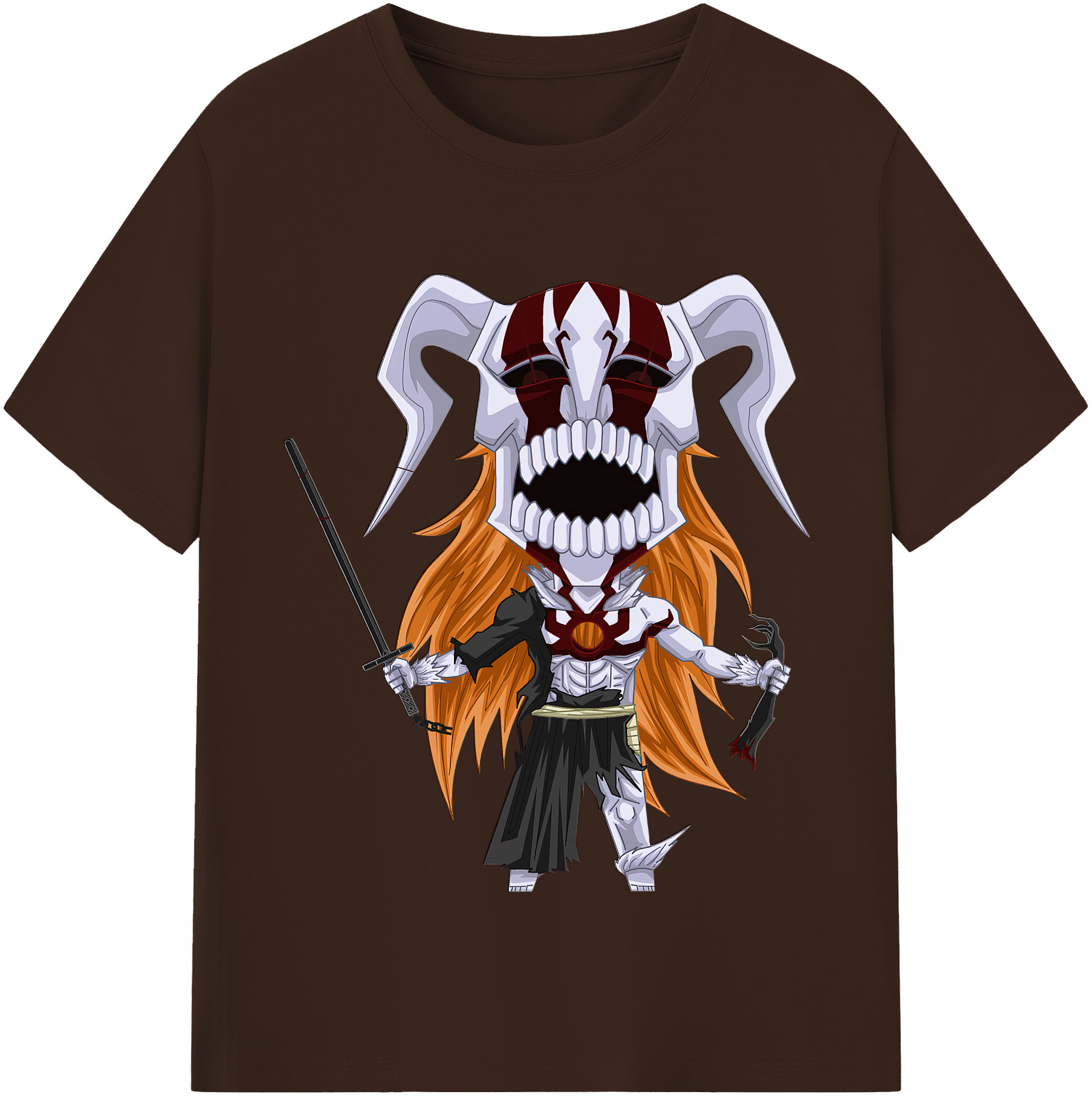 （画像用） ブリーチ 黒崎一護（くろさき いちご）BLEACH Kurosaki Ichigo 綿100％半袖Tシャツ（フロントプリント）