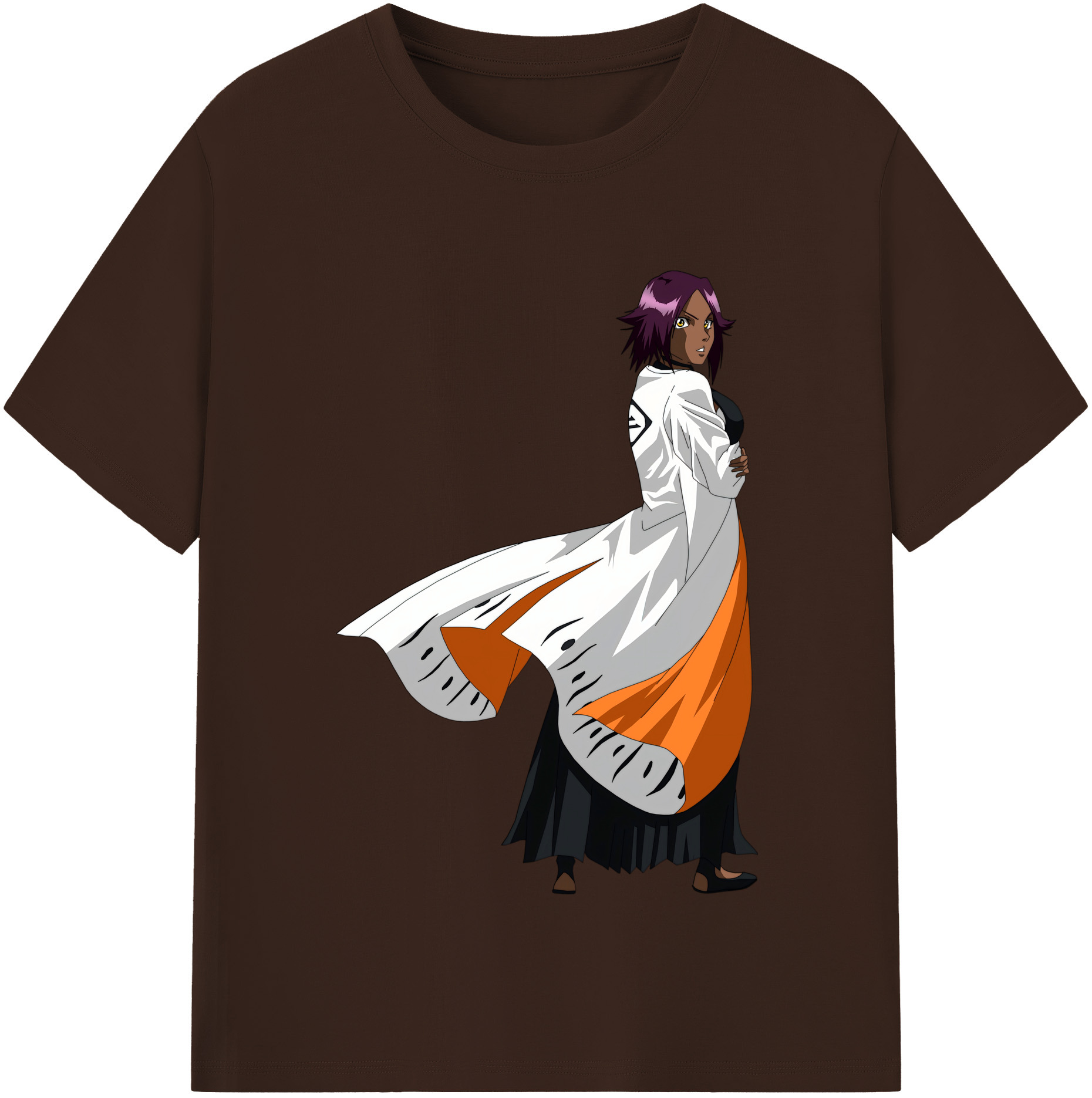 （画像用） ブリーチ 四楓院 夜一（しほういん よるいち） BLEACH Shihouin Yoruichi 綿100％半袖Tシャツ（フロントプリント）