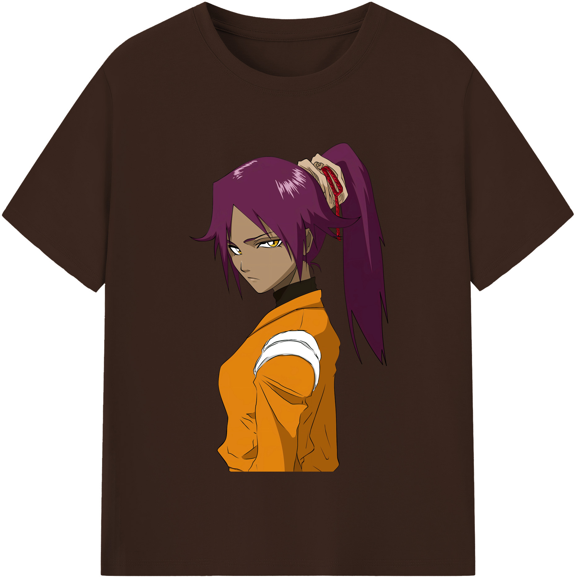 （画像用） ブリーチ 四楓院 夜一（しほういん よるいち） BLEACH Shihouin Yoruichi 綿100％半袖Tシャツ（フロントプリント）