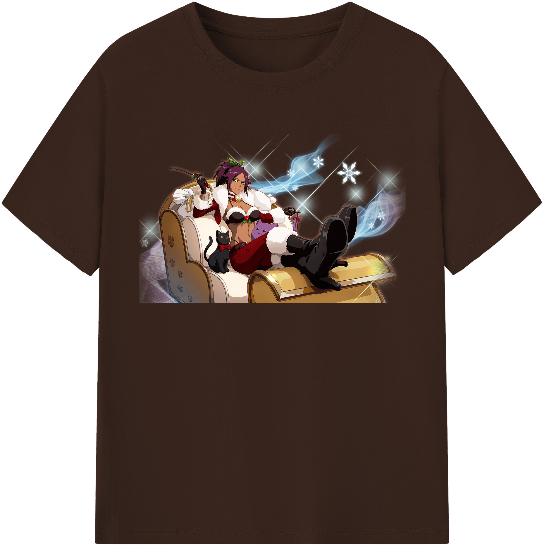 （画像用） ブリーチ 四楓院 夜一（しほういん よるいち） BLEACH Shihouin Yoruichi 綿100％半袖Tシャツ（フロントプリント）