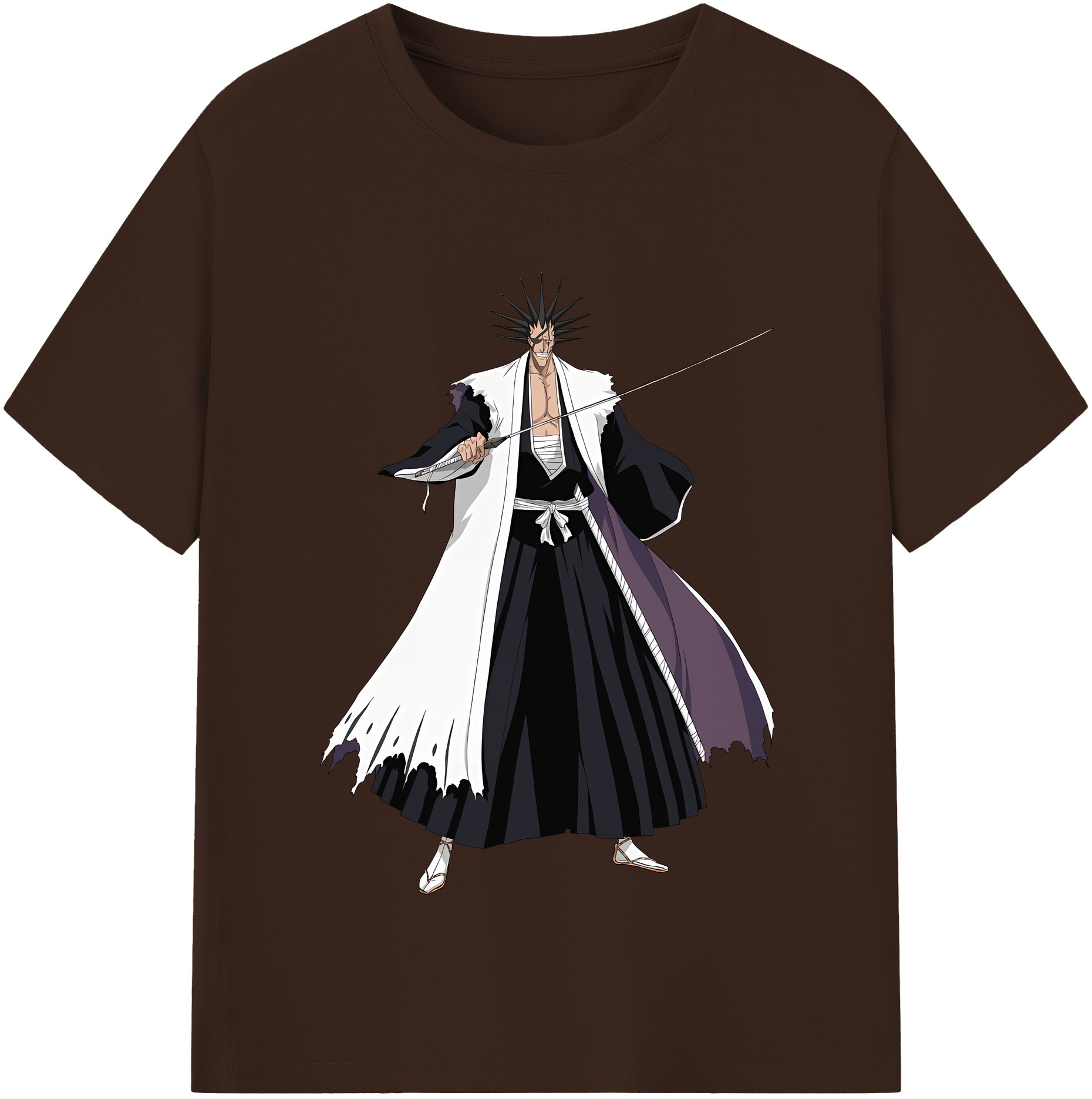（画像用） ブリーチ ざらき けんぱち BLEACH Zaraki Kenpachi 綿100％半袖Tシャツ（フロントプリント）