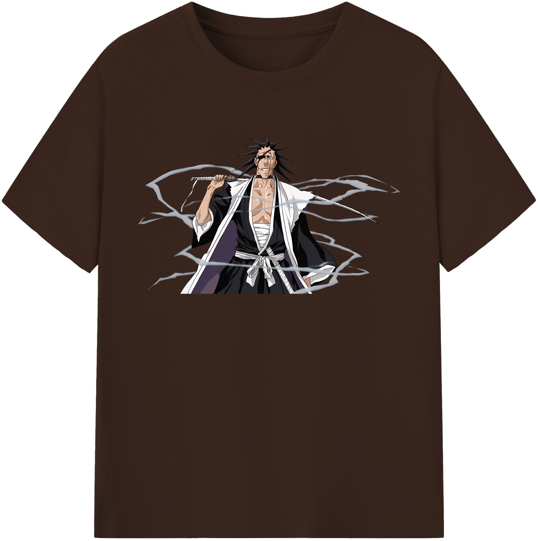 （画像用） ブリーチ ざらき けんぱち BLEACH Zaraki Kenpachi 綿100％半袖Tシャツ（フロントプリント）