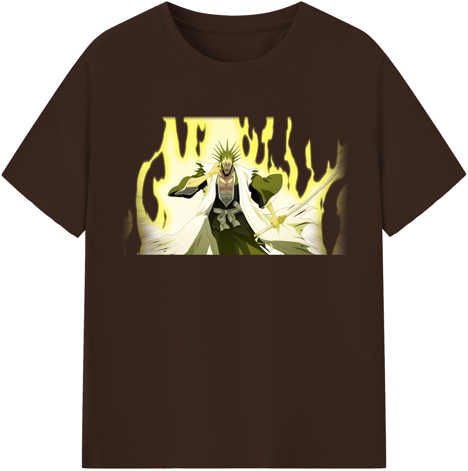 （画像用） ブリーチ ざらき けんぱち BLEACH Zaraki Kenpachi 綿100％半袖Tシャツ（フロントプリント）