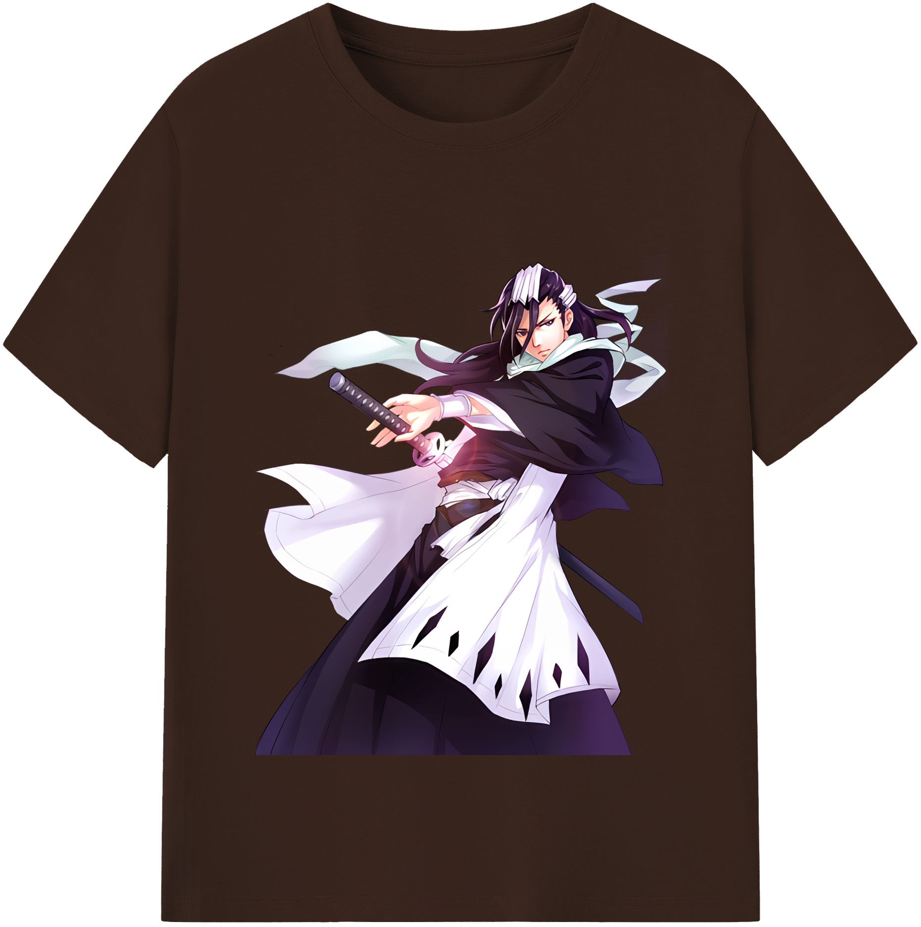 （画像用） ブリーチ くちき びゃくや BLEACH Kuchiki Byakuya 綿100％半袖Tシャツ（フロントプリント）