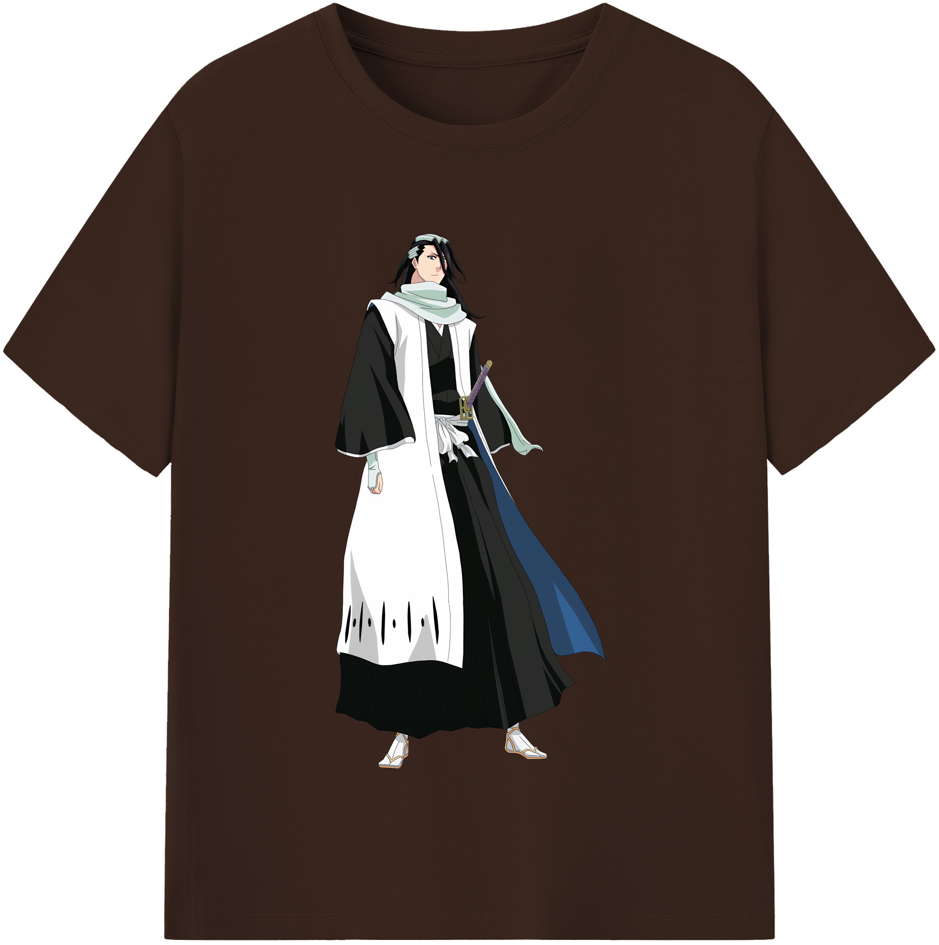 （画像用） ブリーチ くちき びゃくや BLEACH Kuchiki Byakuya 綿100％半袖Tシャツ（フロントプリント）