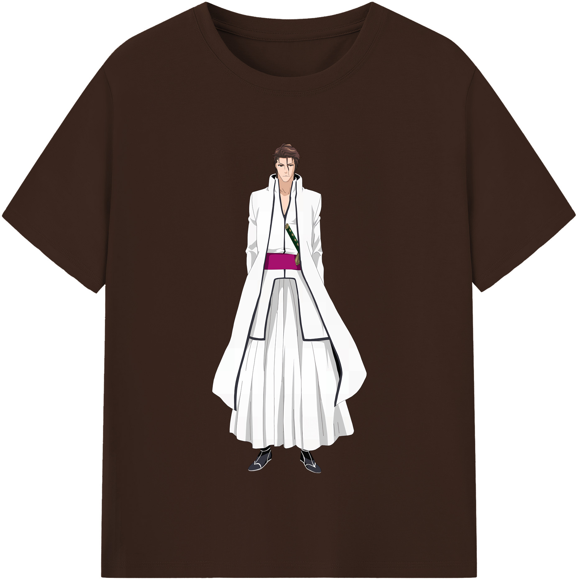 （画像用） ブリーチ 藍染 惣右介（あいぜん そうすけ） BLEACH Aizen Sousuke 綿100％半袖Tシャツ（フロントプリント）