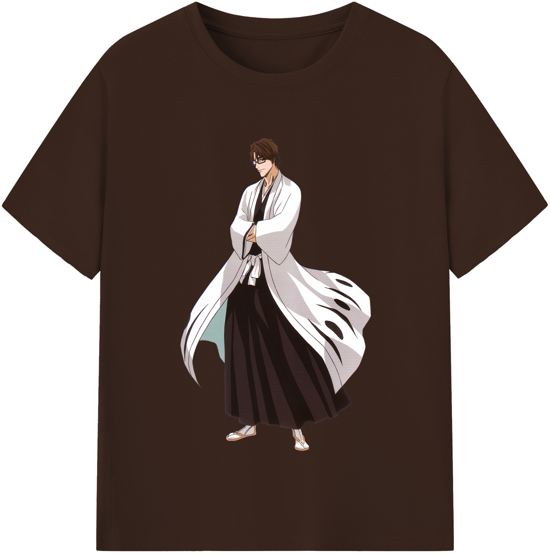 （画像用） ブリーチ 藍染 惣右介（あいぜん そうすけ） BLEACH Aizen Sousuke 綿100％半袖Tシャツ（フロントプリント）