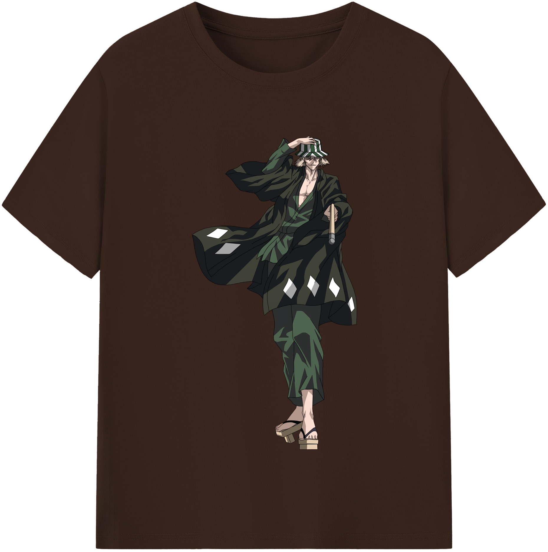 （画像用） "ブリーチ 浦原 喜助（うらはら きすけ） BLEACH Urahara Kisuke " 綿100％半袖Tシャツ（フロントプリント）