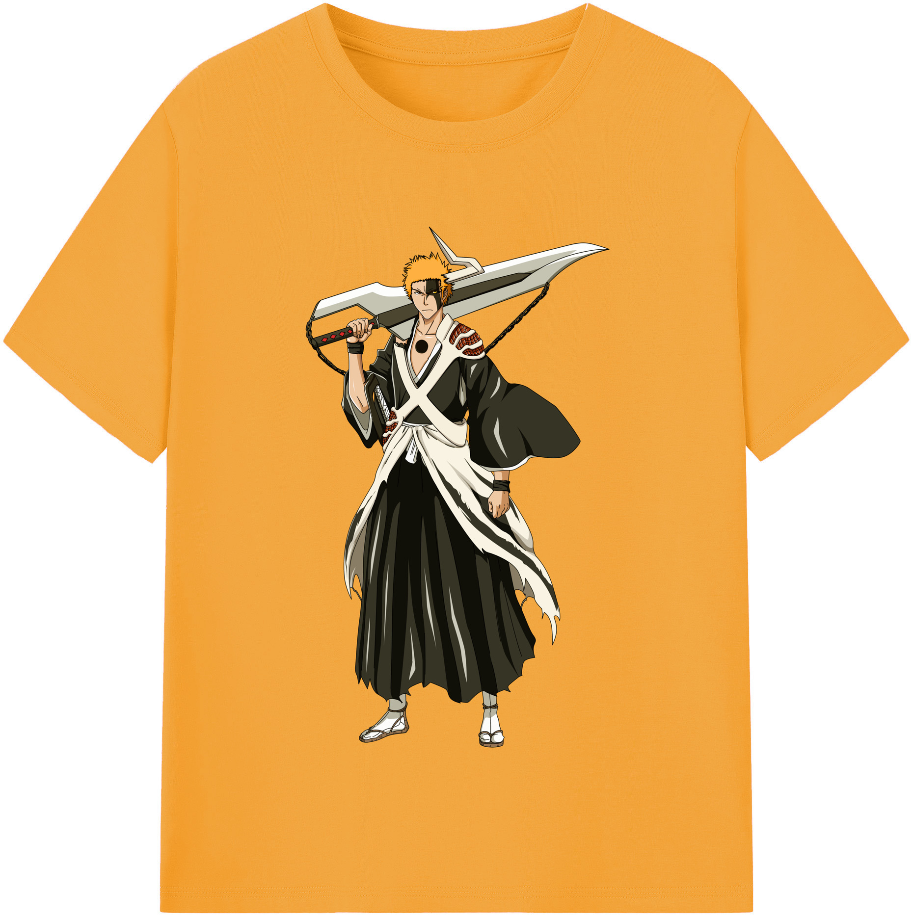 （画像用） ブリーチ 黒崎一護（くろさき いちご）BLEACH Kurosaki Ichigo 綿100％半袖Tシャツ（フロントプリント）