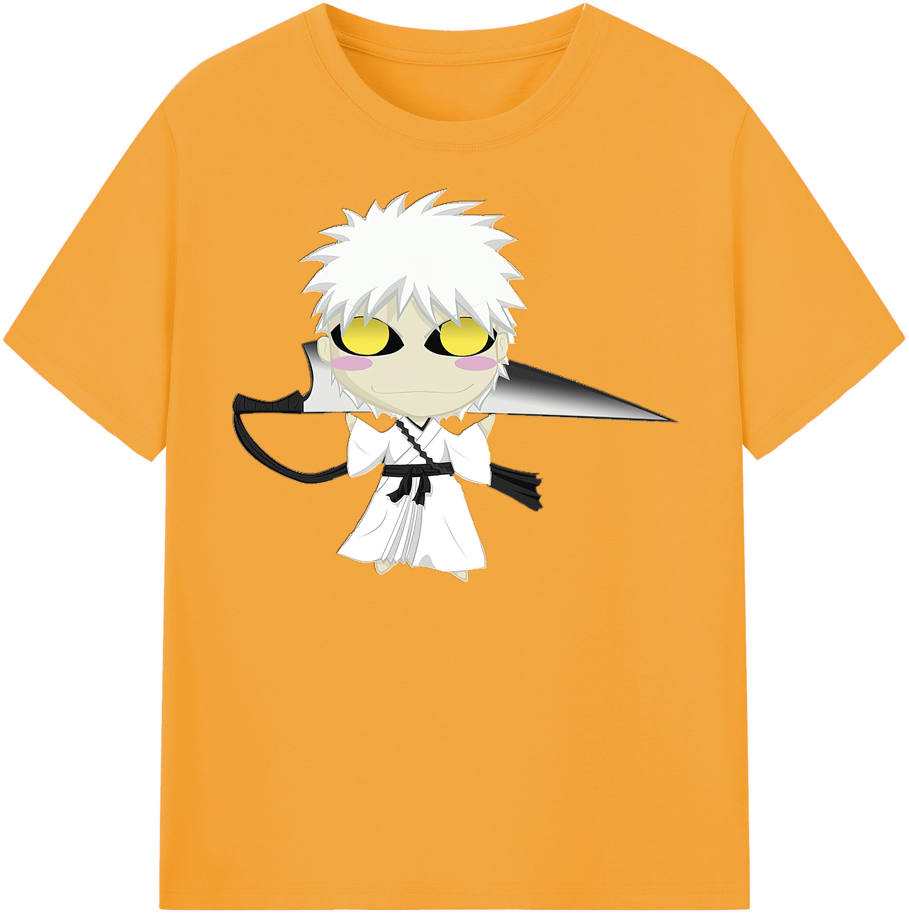 （画像用） ブリーチ 黒崎一護（くろさき いちご）BLEACH Kurosaki Ichigo 綿100％半袖Tシャツ（フロントプリント）