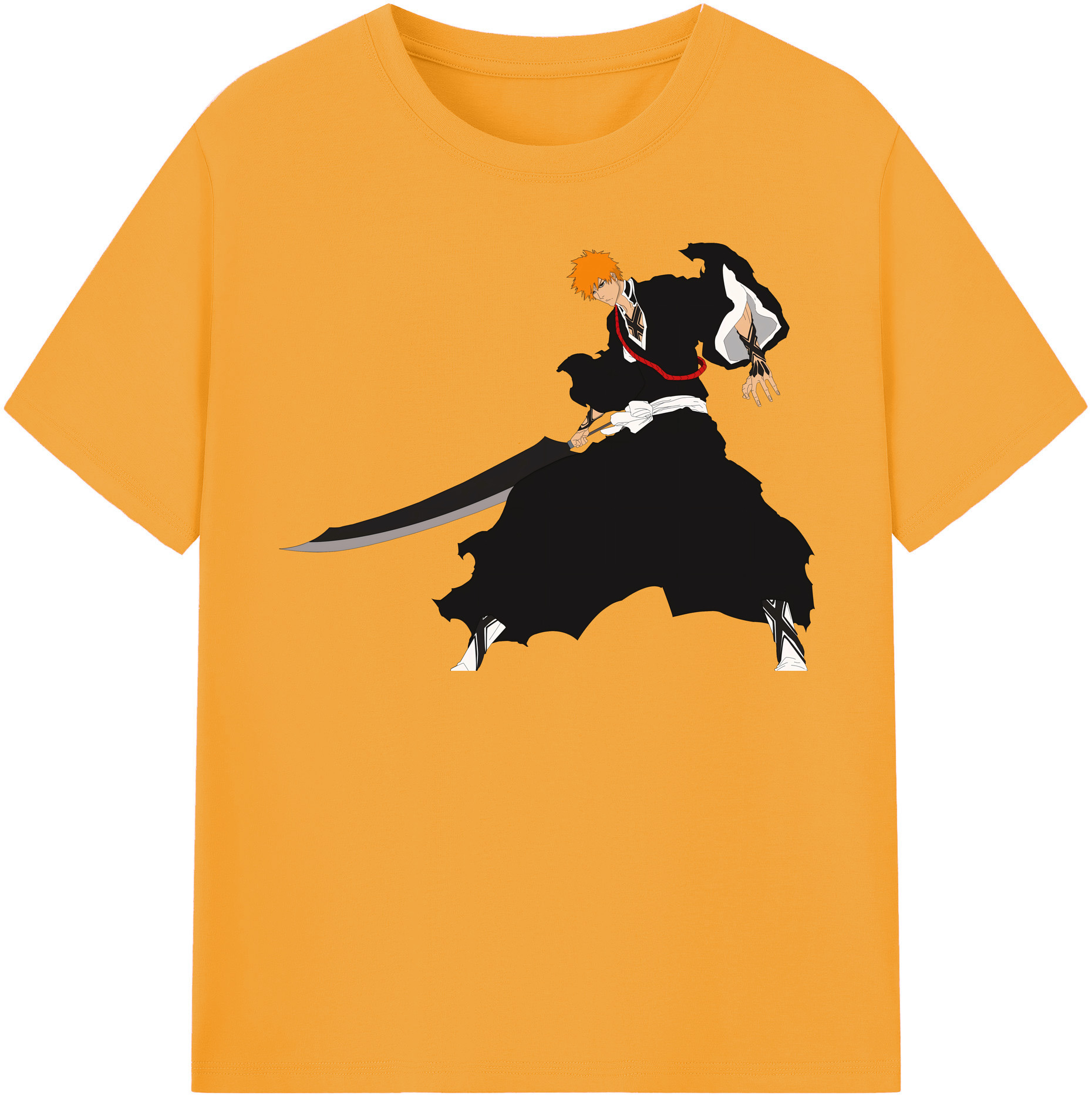 （画像用） ブリーチ 黒崎一護（くろさき いちご）BLEACH Kurosaki Ichigo 綿100％半袖Tシャツ（フロントプリント）