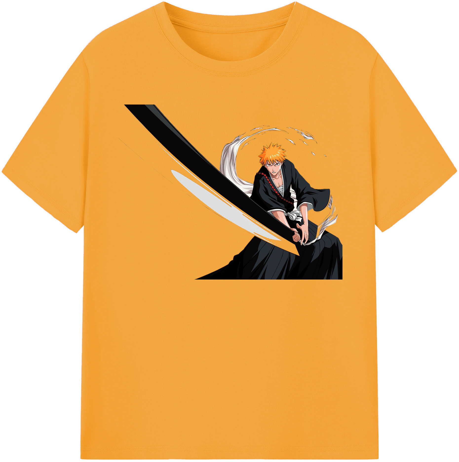 （画像用） ブリーチ 黒崎一護（くろさき いちご）BLEACH Kurosaki Ichigo 綿100％半袖Tシャツ（フロントプリント）
