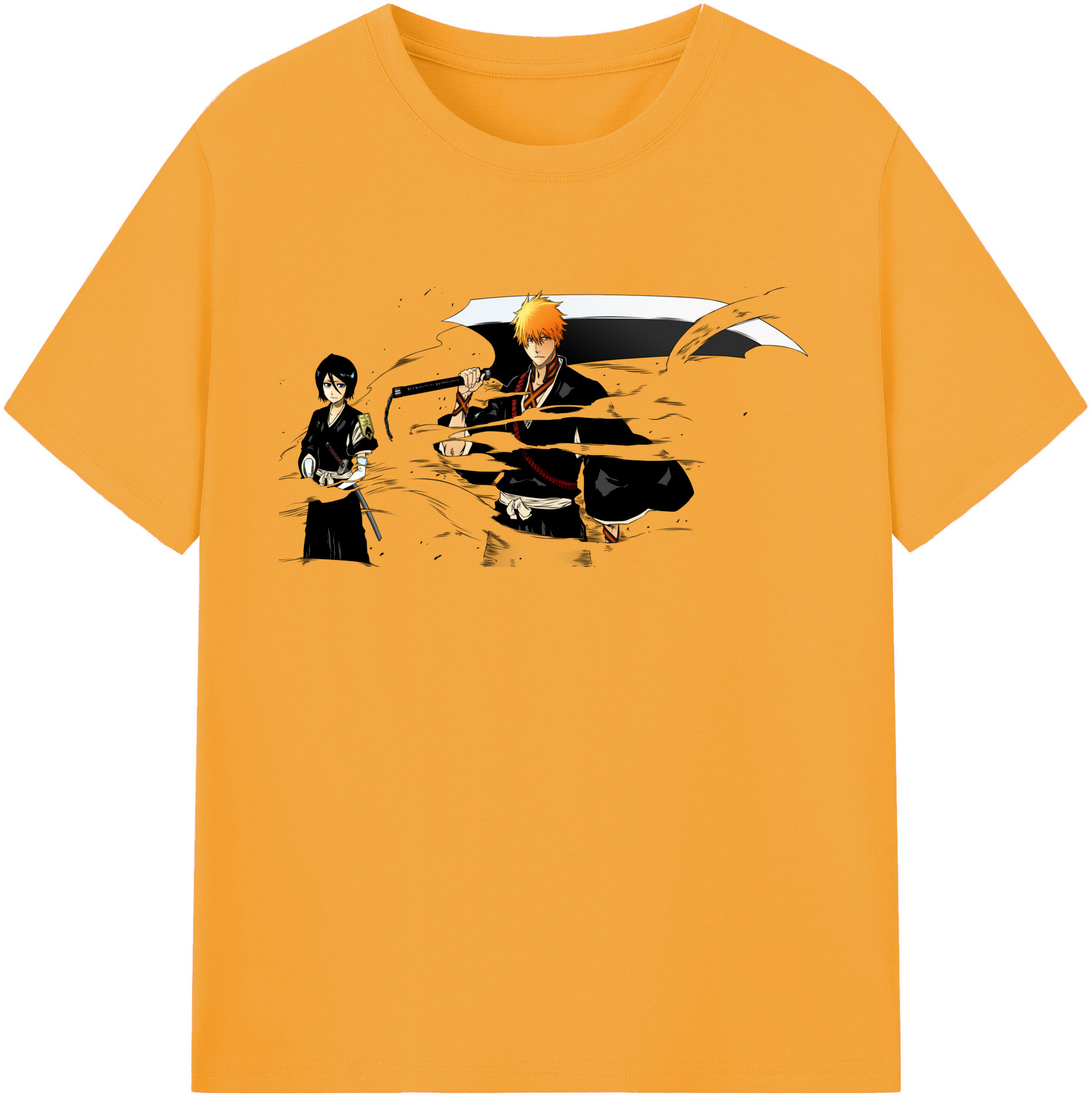 （画像用） ブリーチ 黒崎一護（くろさき いちご）BLEACH Kurosaki Ichigo 綿100％半袖Tシャツ（フロントプリント）