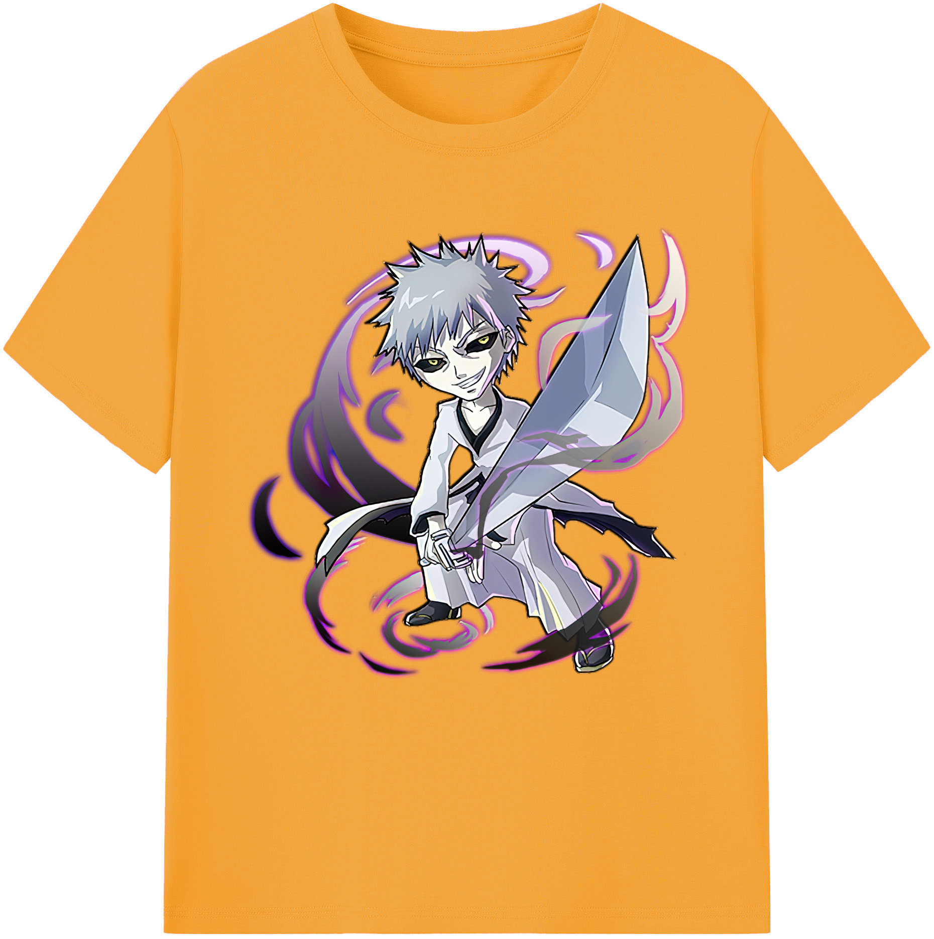 （画像用） ブリーチ 黒崎一護（くろさき いちご）BLEACH Kurosaki Ichigo 綿100％半袖Tシャツ（フロントプリント）