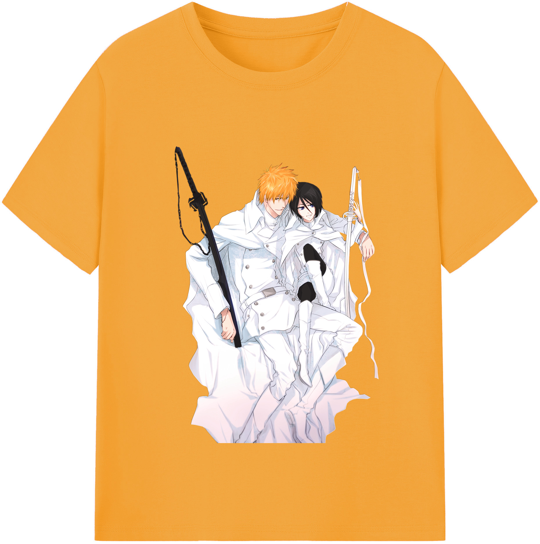 （画像用） ブリーチ 黒崎一護（くろさき いちご）BLEACH Kurosaki Ichigo 綿100％半袖Tシャツ（フロントプリント）