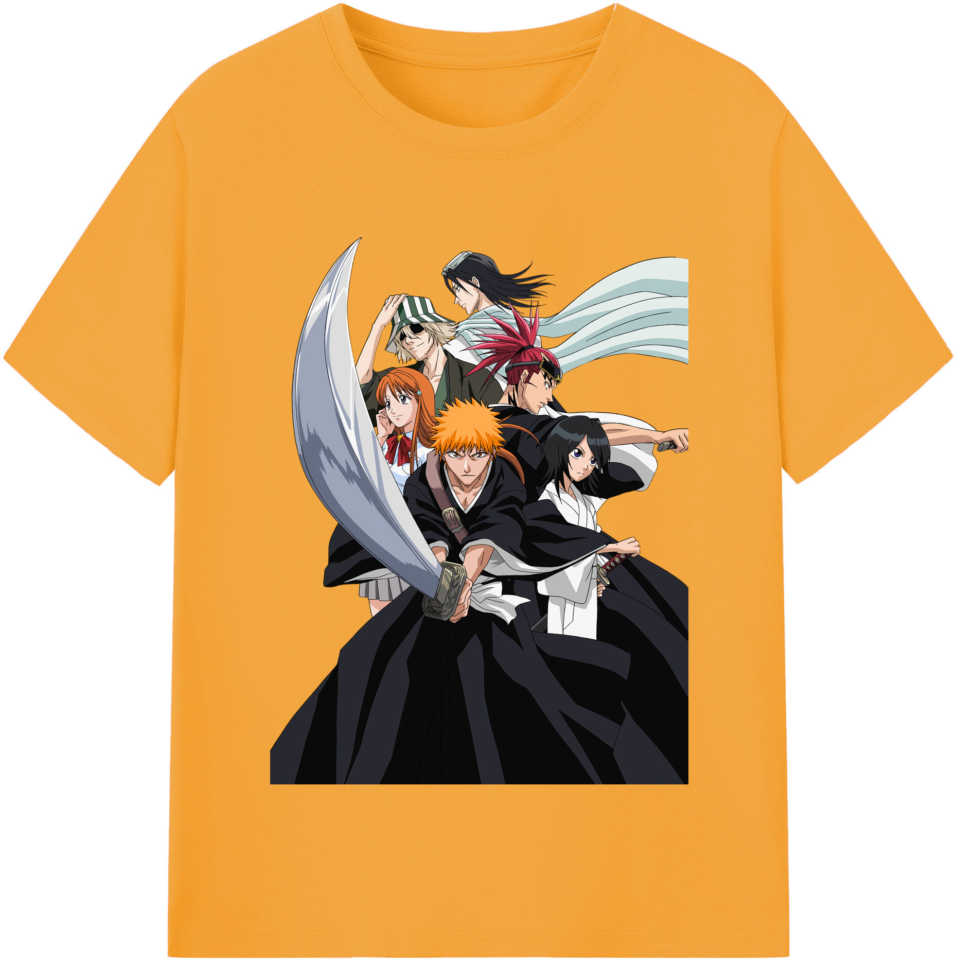 （画像用） ブリーチ 黒崎一護（くろさき いちご）BLEACH Kurosaki Ichigo 綿100％半袖Tシャツ（フロントプリント）