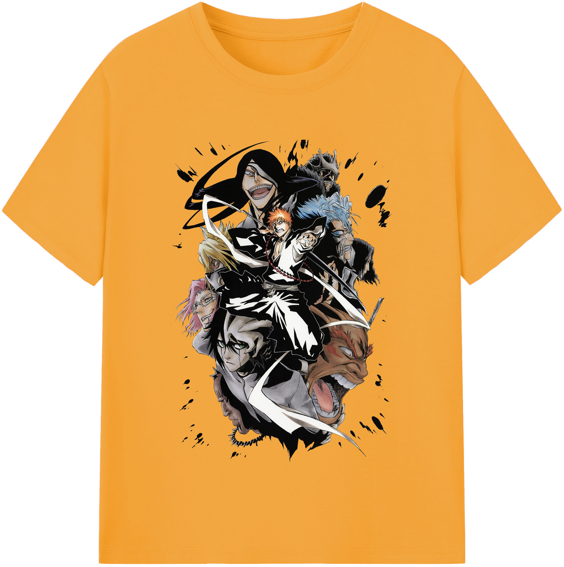 （画像用） ブリーチ 黒崎一護（くろさき いちご）BLEACH Kurosaki Ichigo 綿100％半袖Tシャツ（フロントプリント）
