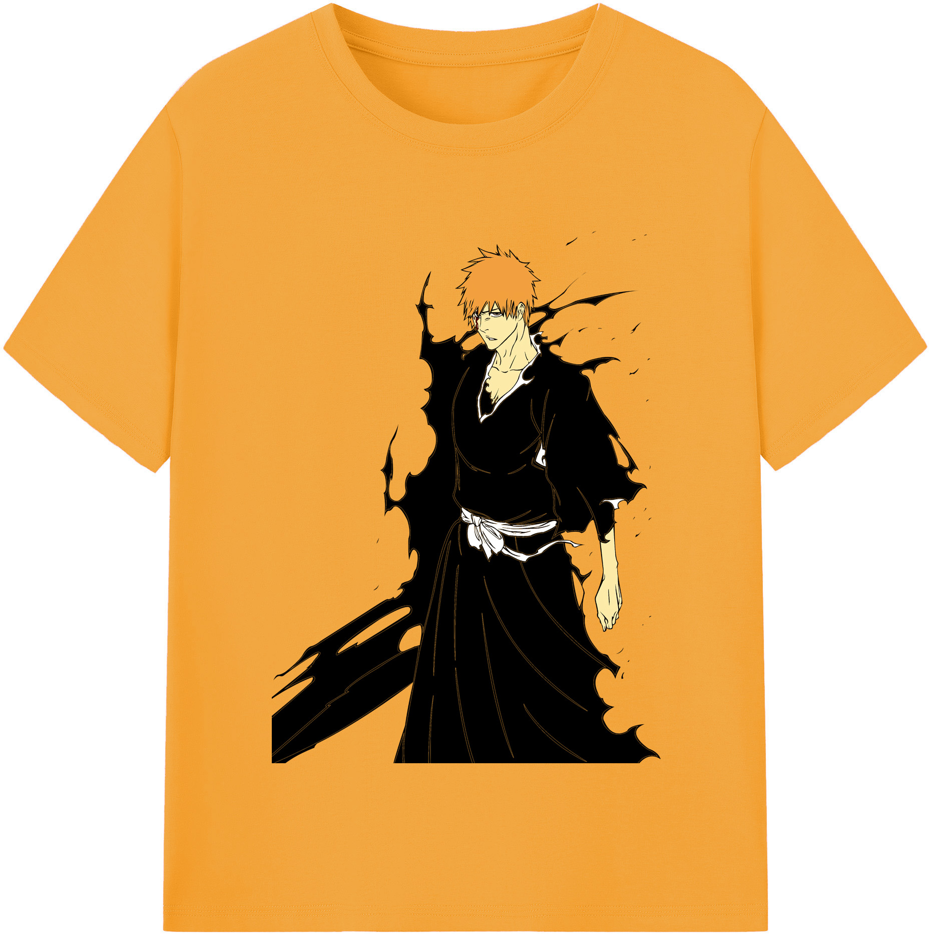 （画像用） ブリーチ 黒崎一護（くろさき いちご）BLEACH Kurosaki Ichigo 綿100％半袖Tシャツ（フロントプリント）