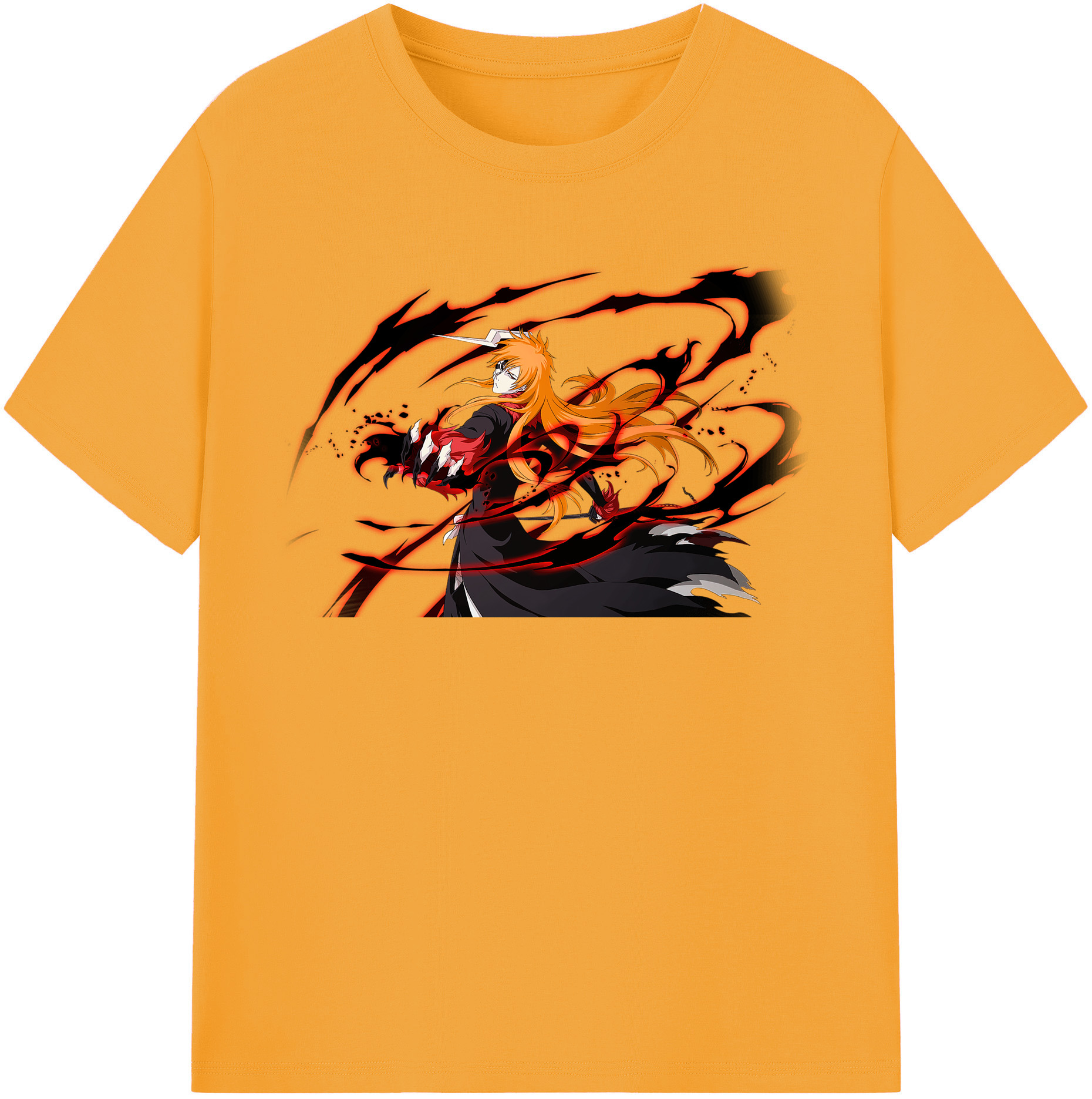 （画像用） ブリーチ 黒崎一護（くろさき いちご）BLEACH Kurosaki Ichigo 綿100％半袖Tシャツ（フロントプリント）
