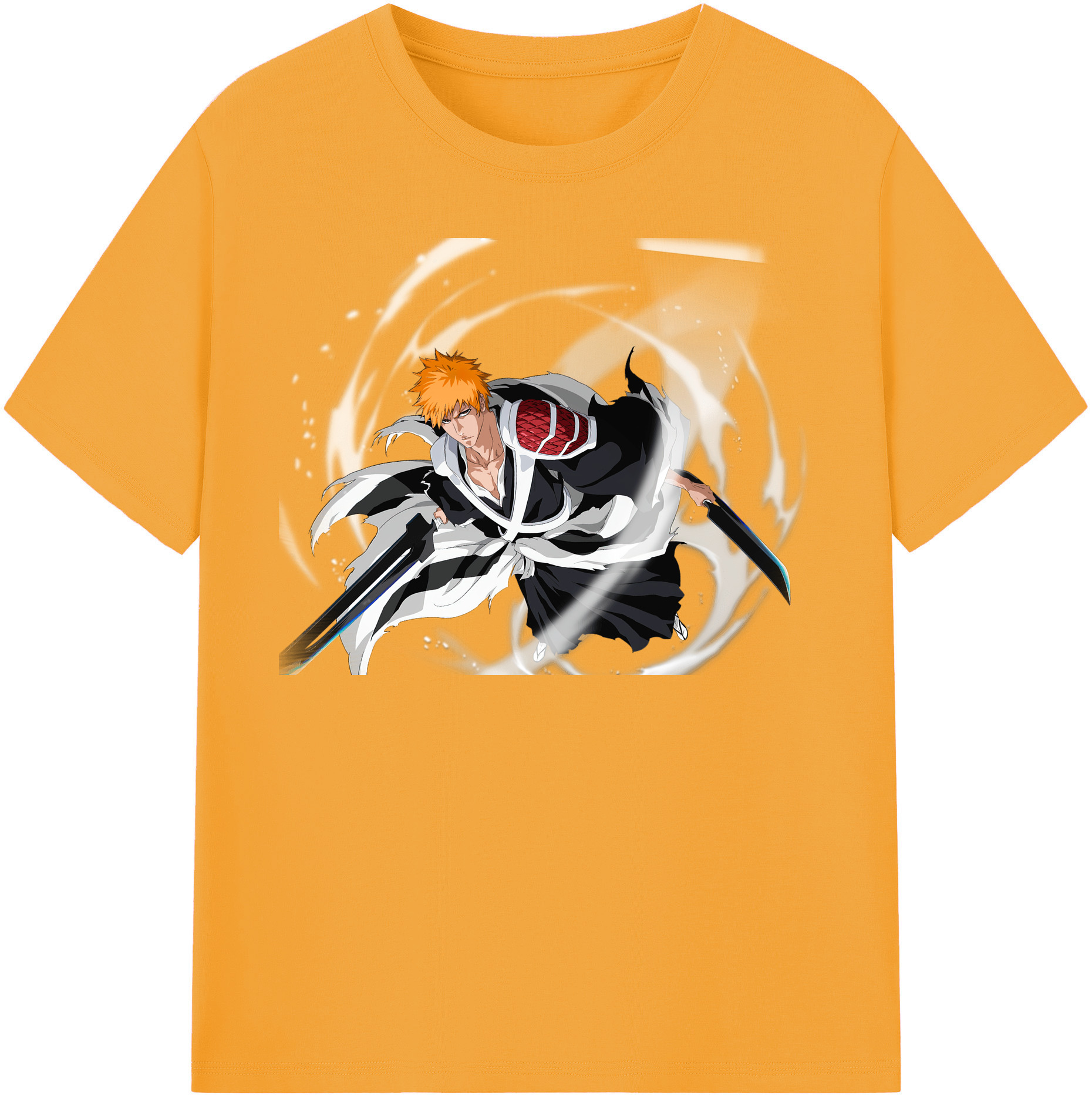 （画像用） ブリーチ 黒崎一護（くろさき いちご）BLEACH Kurosaki Ichigo 綿100％半袖Tシャツ（フロントプリント）