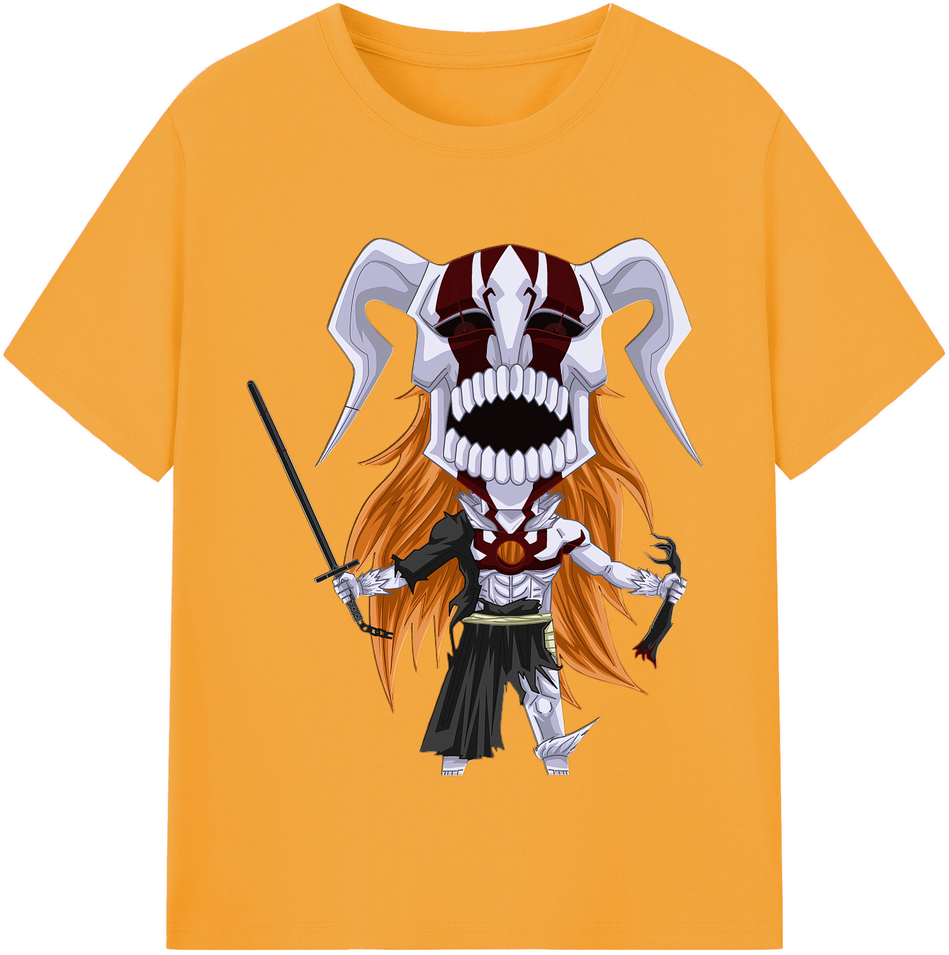 （画像用） ブリーチ 黒崎一護（くろさき いちご）BLEACH Kurosaki Ichigo 綿100％半袖Tシャツ（フロントプリント）
