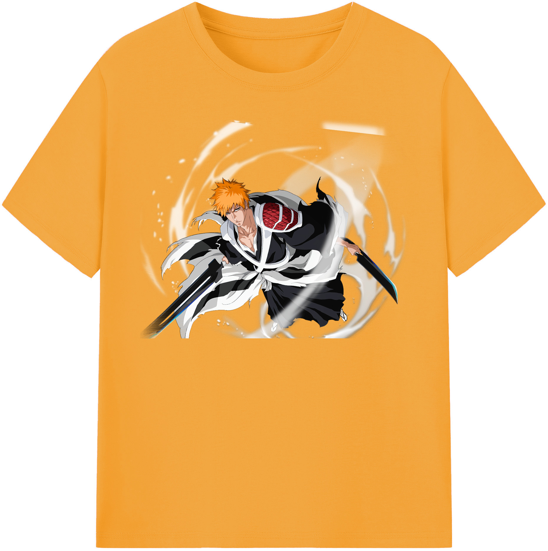 （画像用） ブリーチ 黒崎一護（くろさき いちご）BLEACH Kurosaki Ichigo 綿100％半袖Tシャツ（フロントプリント）