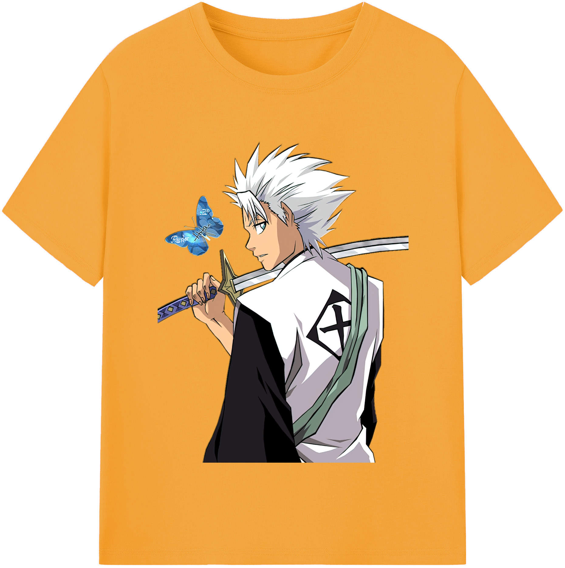 （画像用） ブリーチ 日番谷冬獅郎（ひつがや とうしろう） BLEACH Hitsugaya Toushirou 綿100％半袖Tシャツ（フロントプリント）