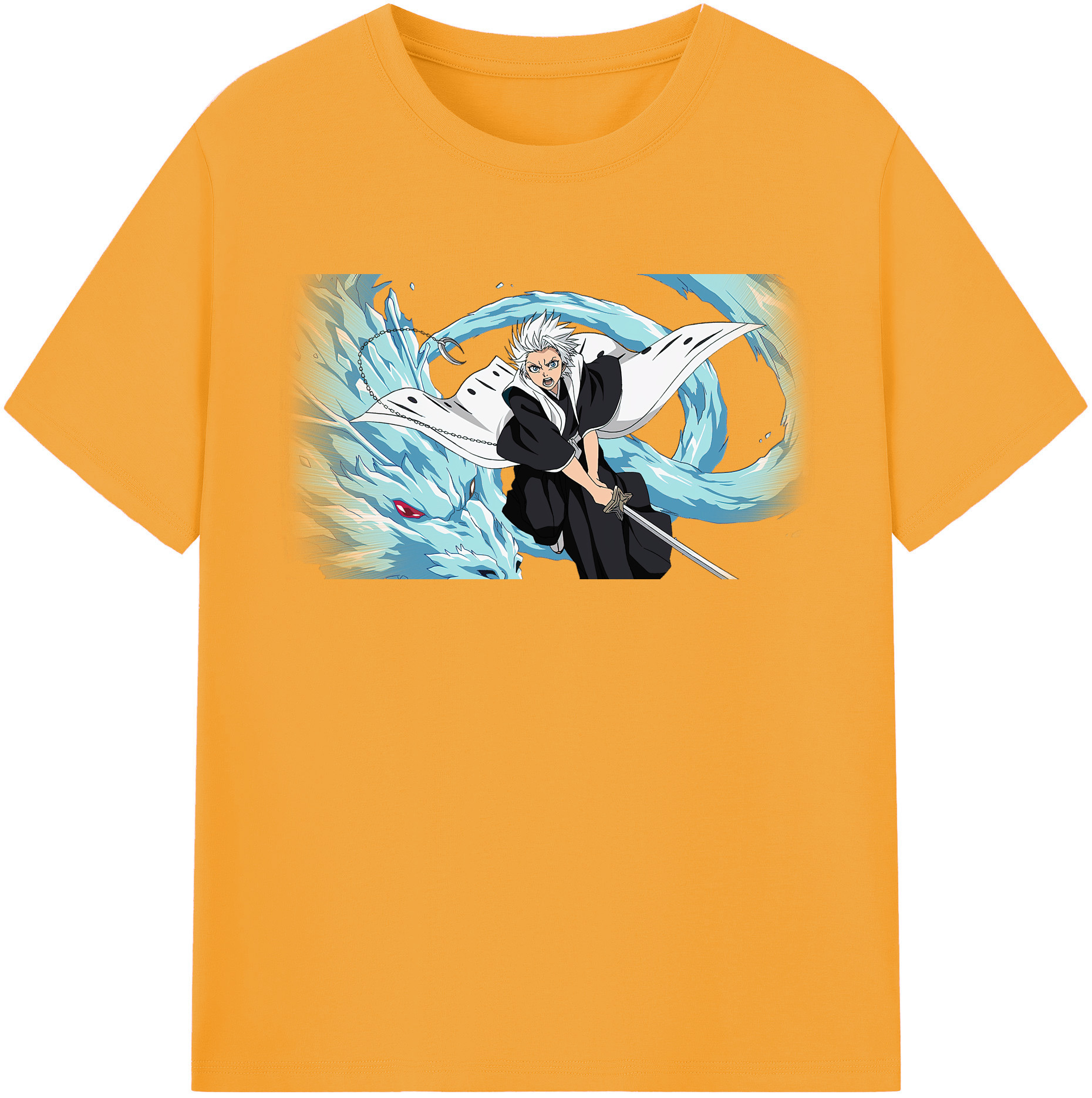 （画像用） ブリーチ 日番谷冬獅郎（ひつがや とうしろう） BLEACH Hitsugaya Toushirou 綿100％半袖Tシャツ（フロントプリント）