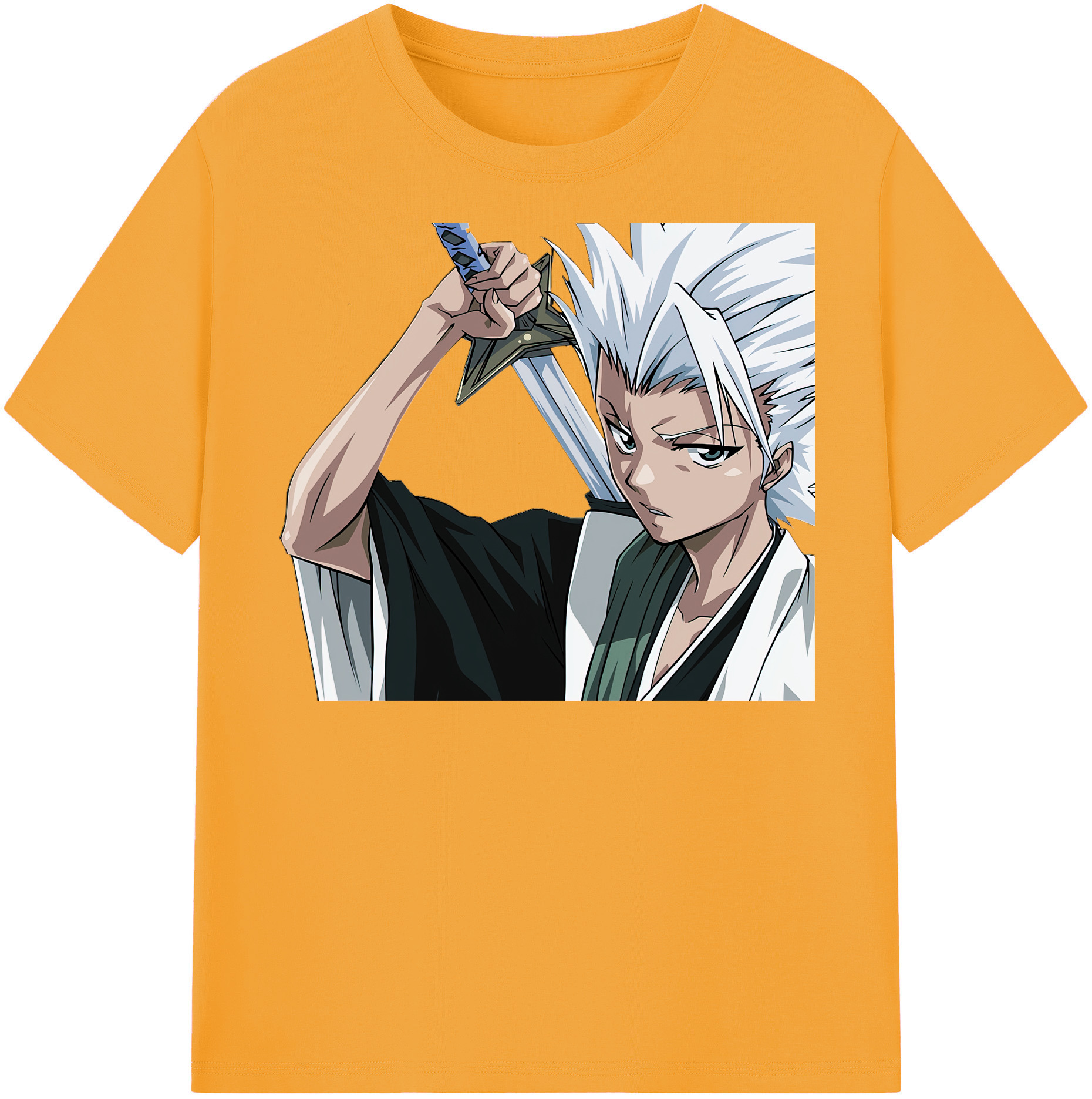 （画像用） ブリーチ 日番谷冬獅郎（ひつがや とうしろう） BLEACH Hitsugaya Toushirou 綿100％半袖Tシャツ（フロントプリント）