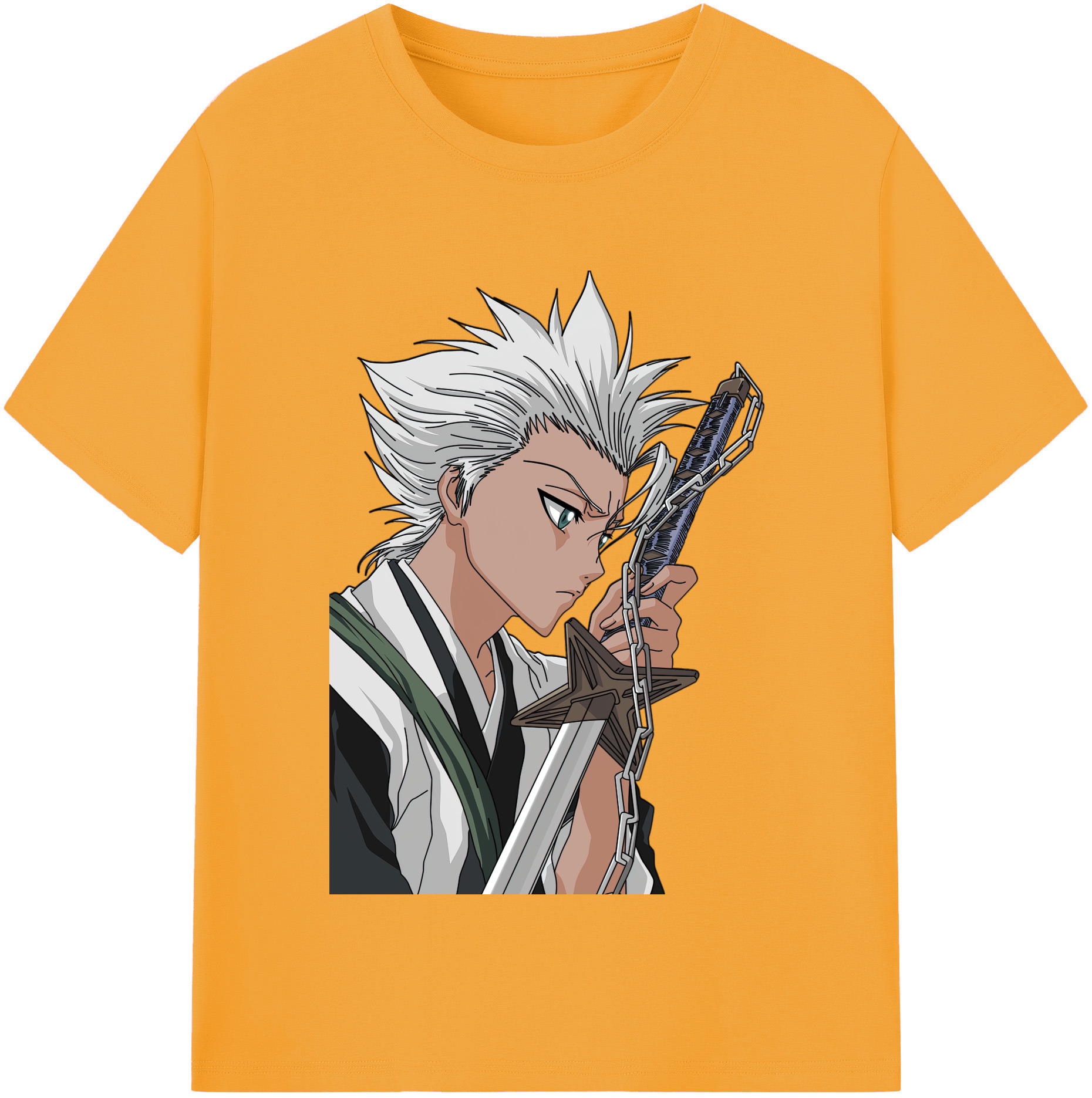 （画像用） ブリーチ 日番谷冬獅郎（ひつがや とうしろう） BLEACH Hitsugaya Toushirou 綿100％半袖Tシャツ（フロントプリント）