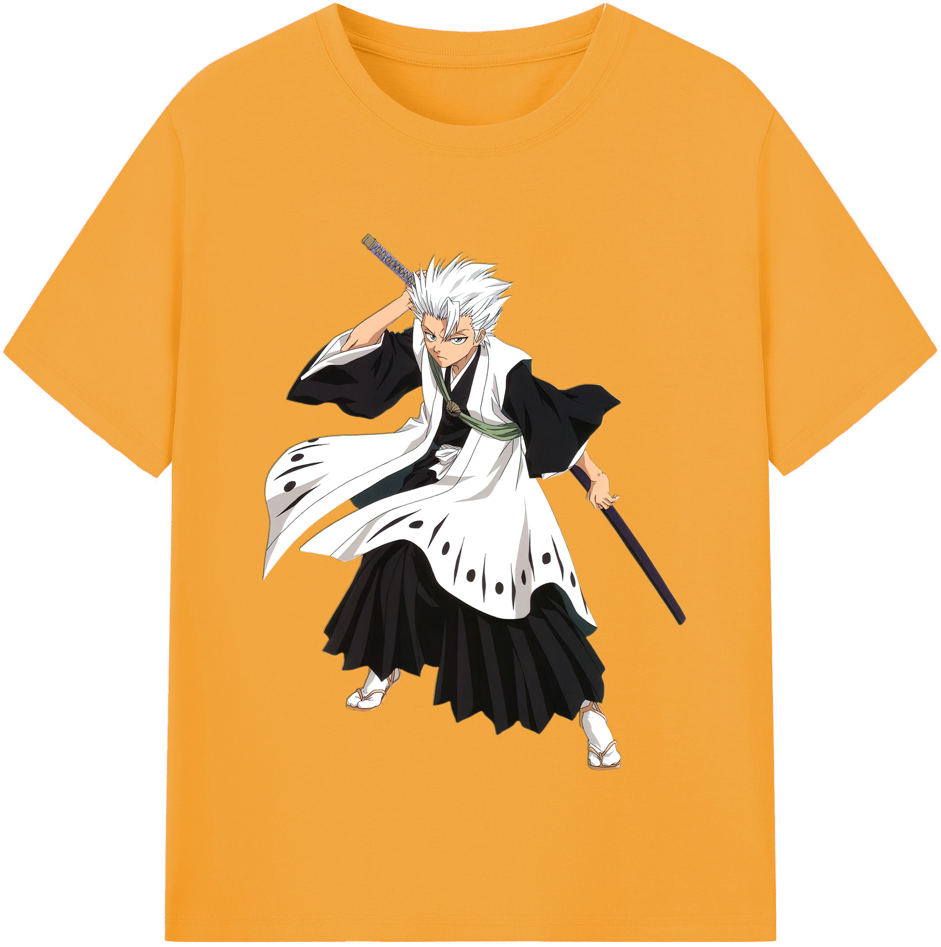 （画像用） ブリーチ 日番谷冬獅郎（ひつがや とうしろう） BLEACH Hitsugaya Toushirou 綿100％半袖Tシャツ（フロントプリント）