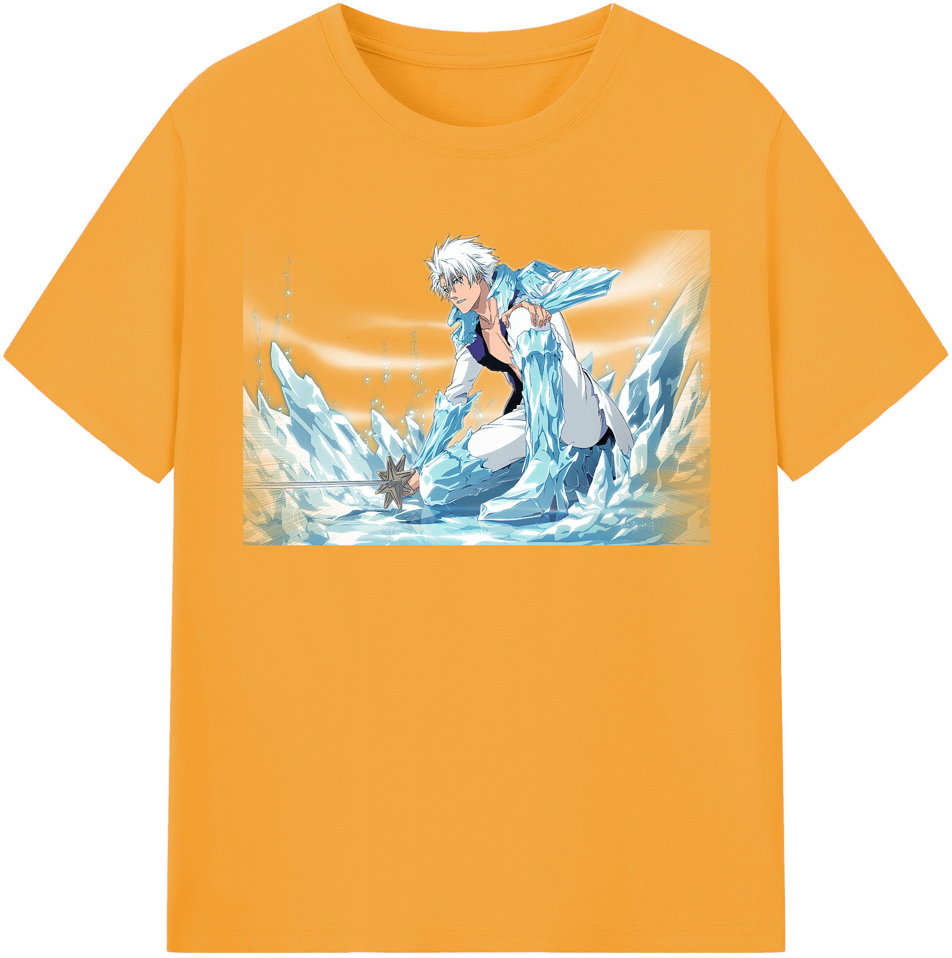（画像用） ブリーチ 日番谷冬獅郎（ひつがや とうしろう） BLEACH Hitsugaya Toushirou 綿100％半袖Tシャツ（フロントプリント）