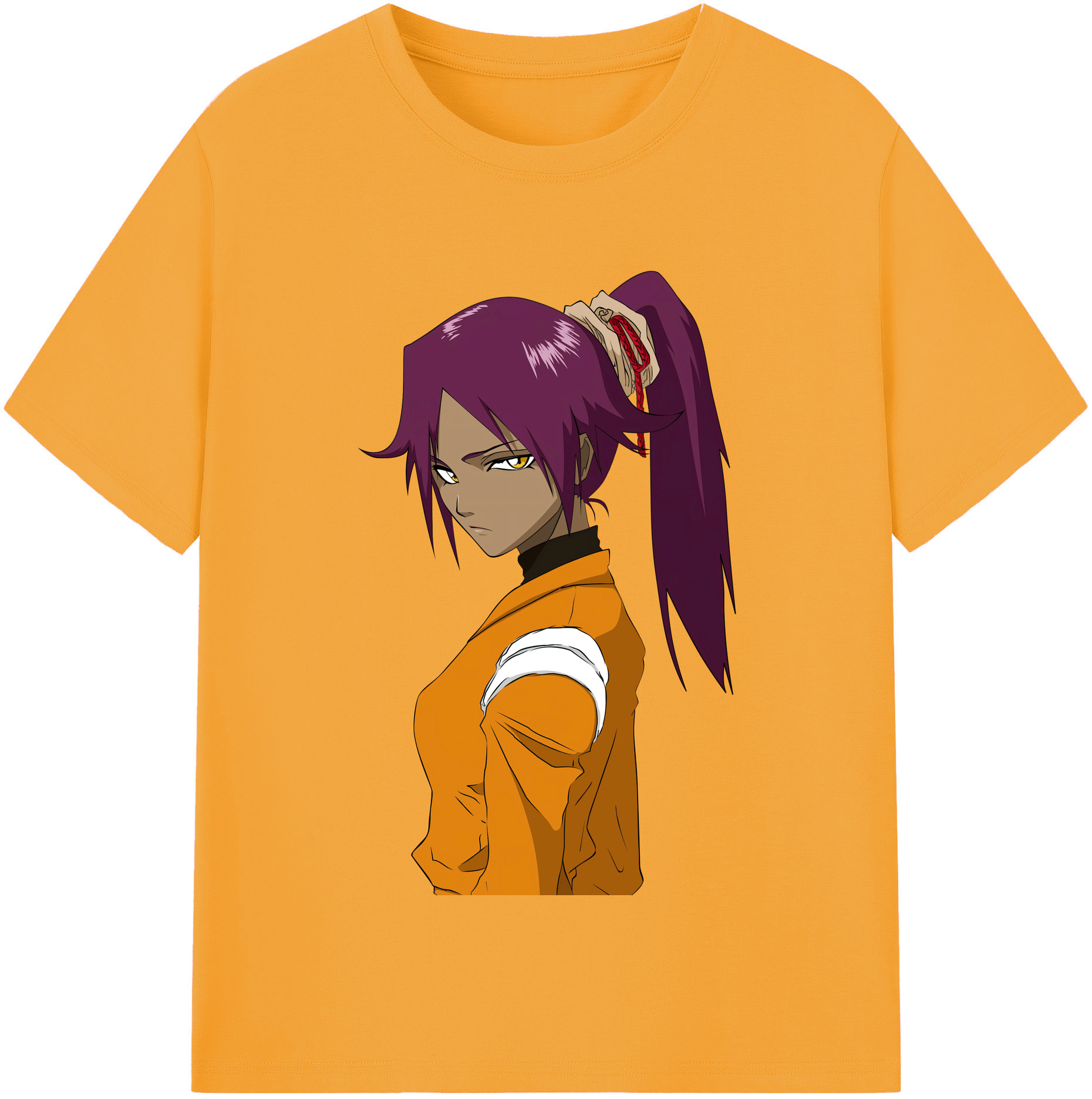 （画像用） ブリーチ 四楓院 夜一（しほういん よるいち） BLEACH Shihouin Yoruichi 綿100％半袖Tシャツ（フロントプリント）