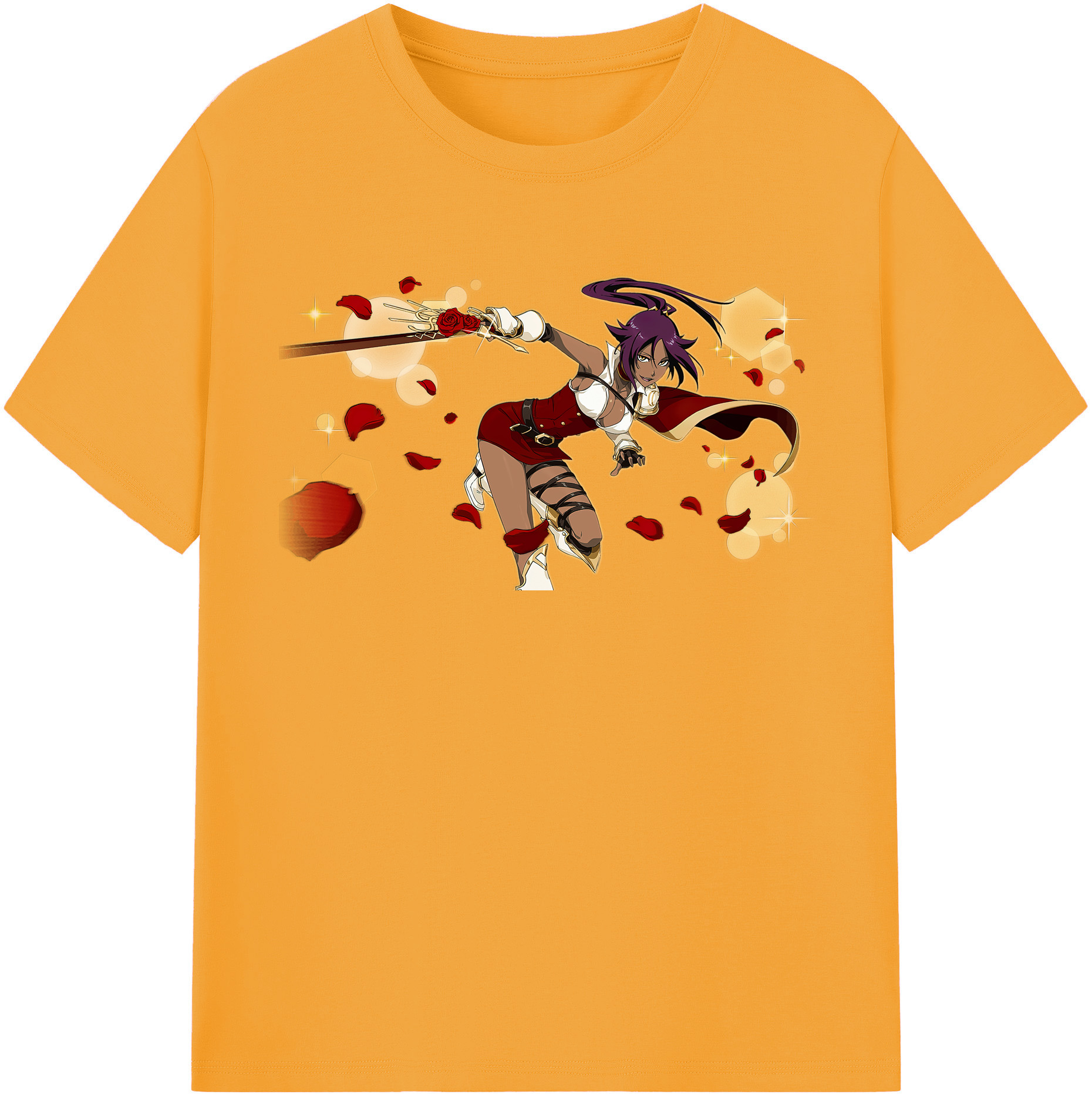 （画像用） ブリーチ 四楓院 夜一（しほういん よるいち） BLEACH Shihouin Yoruichi 綿100％半袖Tシャツ（フロントプリント）