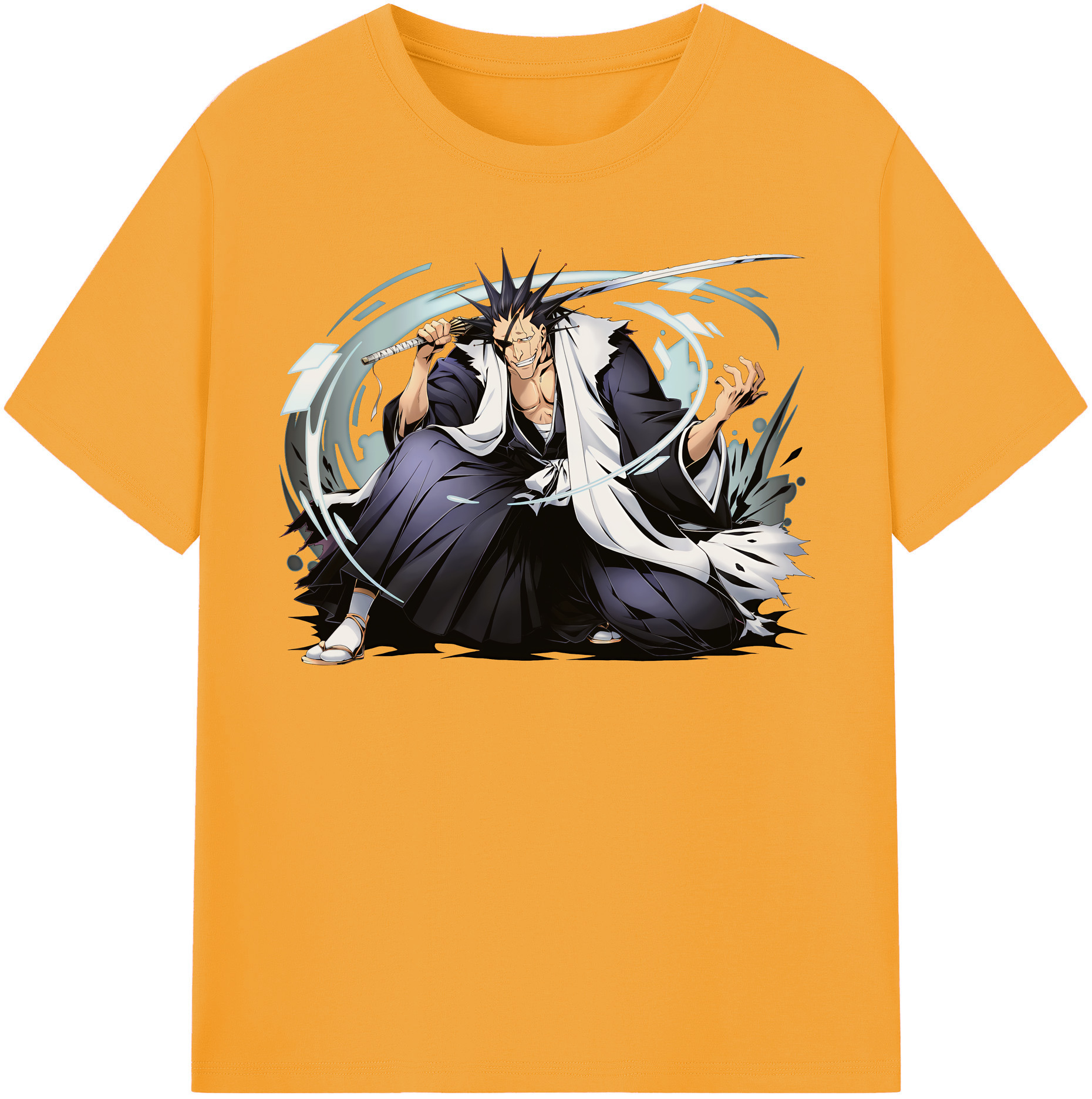 （画像用） ブリーチ ざらき けんぱち BLEACH Zaraki Kenpachi 綿100％半袖Tシャツ（フロントプリント）