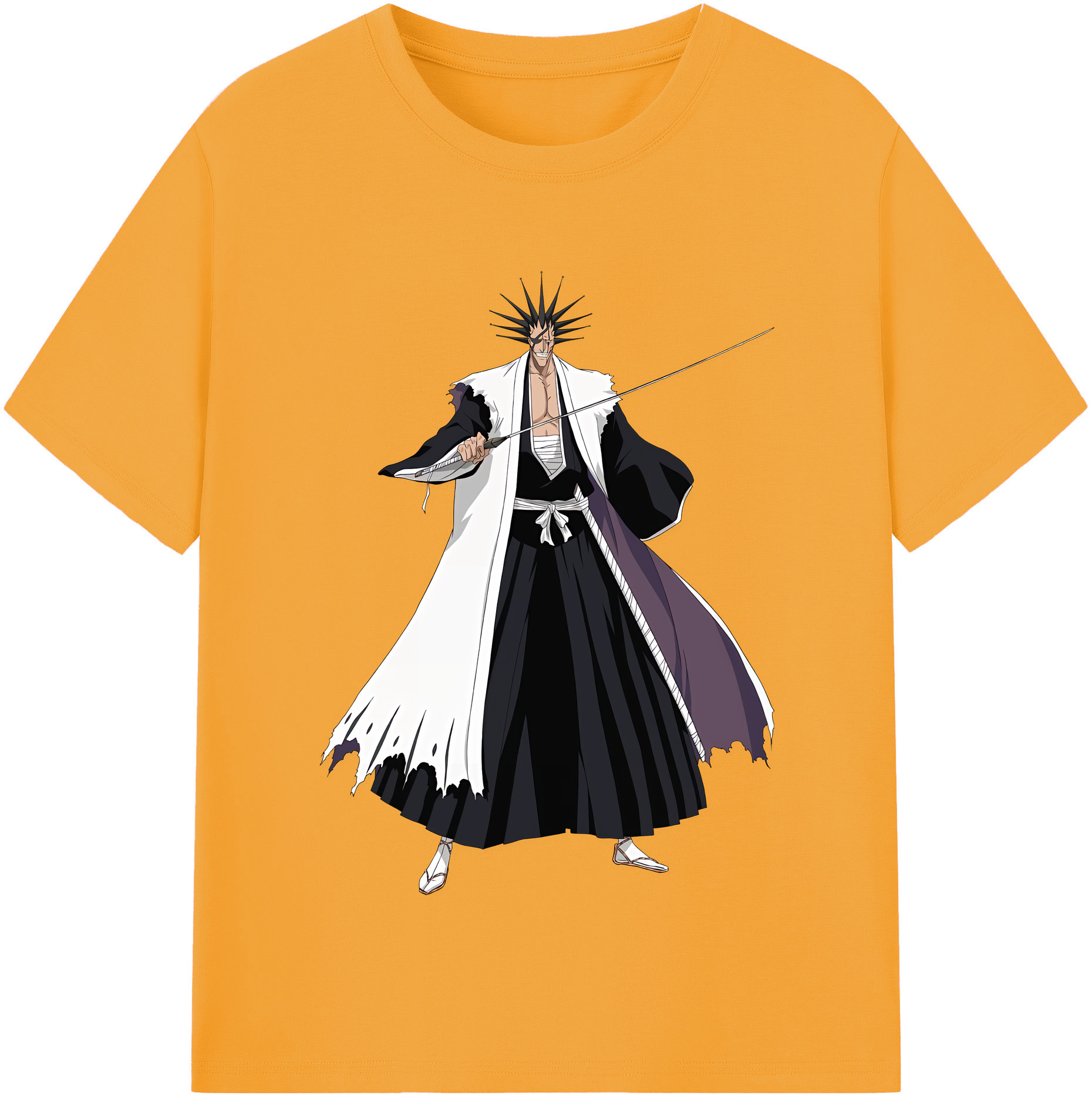 （画像用） ブリーチ ざらき けんぱち BLEACH Zaraki Kenpachi 綿100％半袖Tシャツ（フロントプリント）