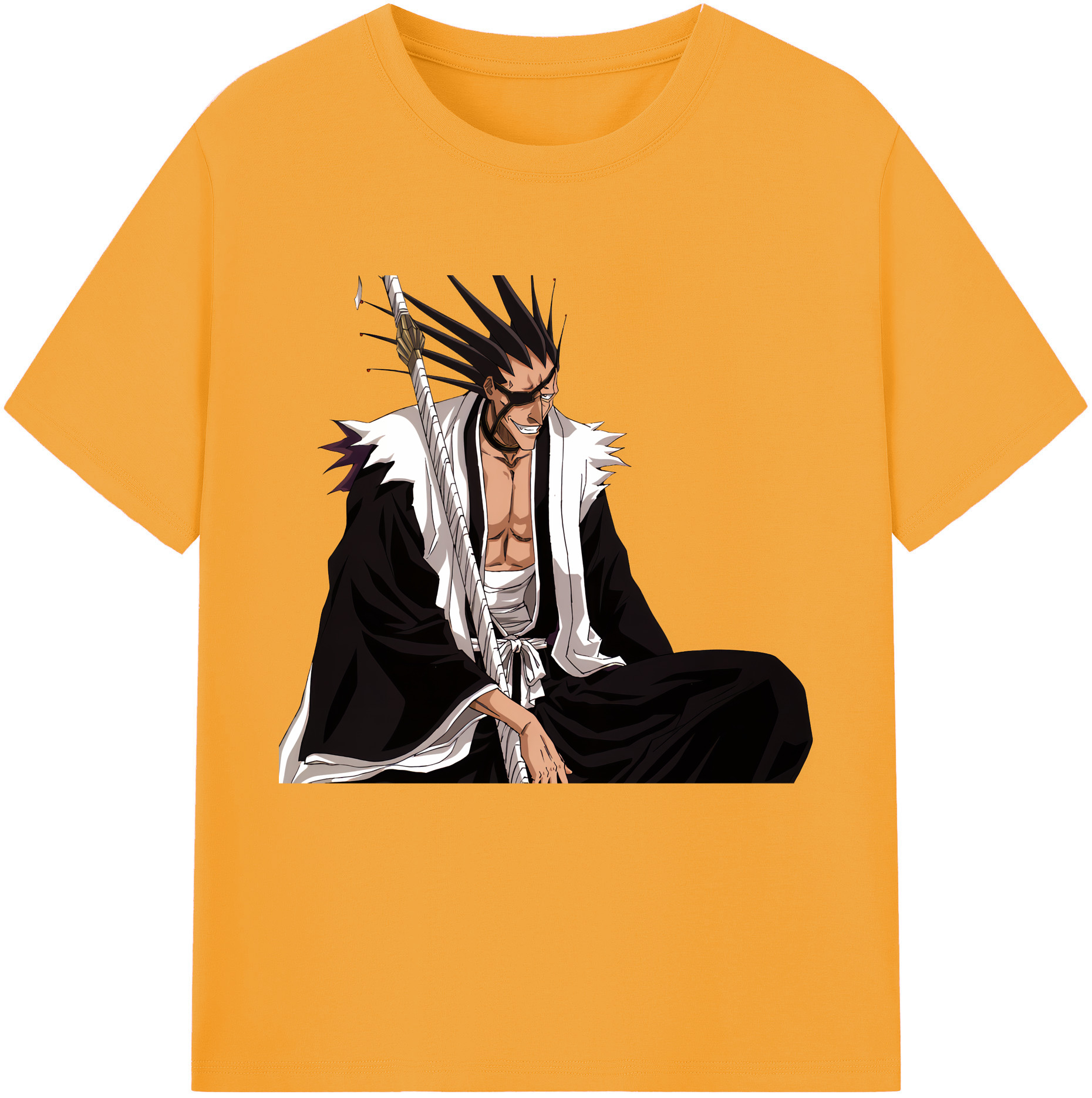 （画像用） ブリーチ ざらき けんぱち BLEACH Zaraki Kenpachi 綿100％半袖Tシャツ（フロントプリント）