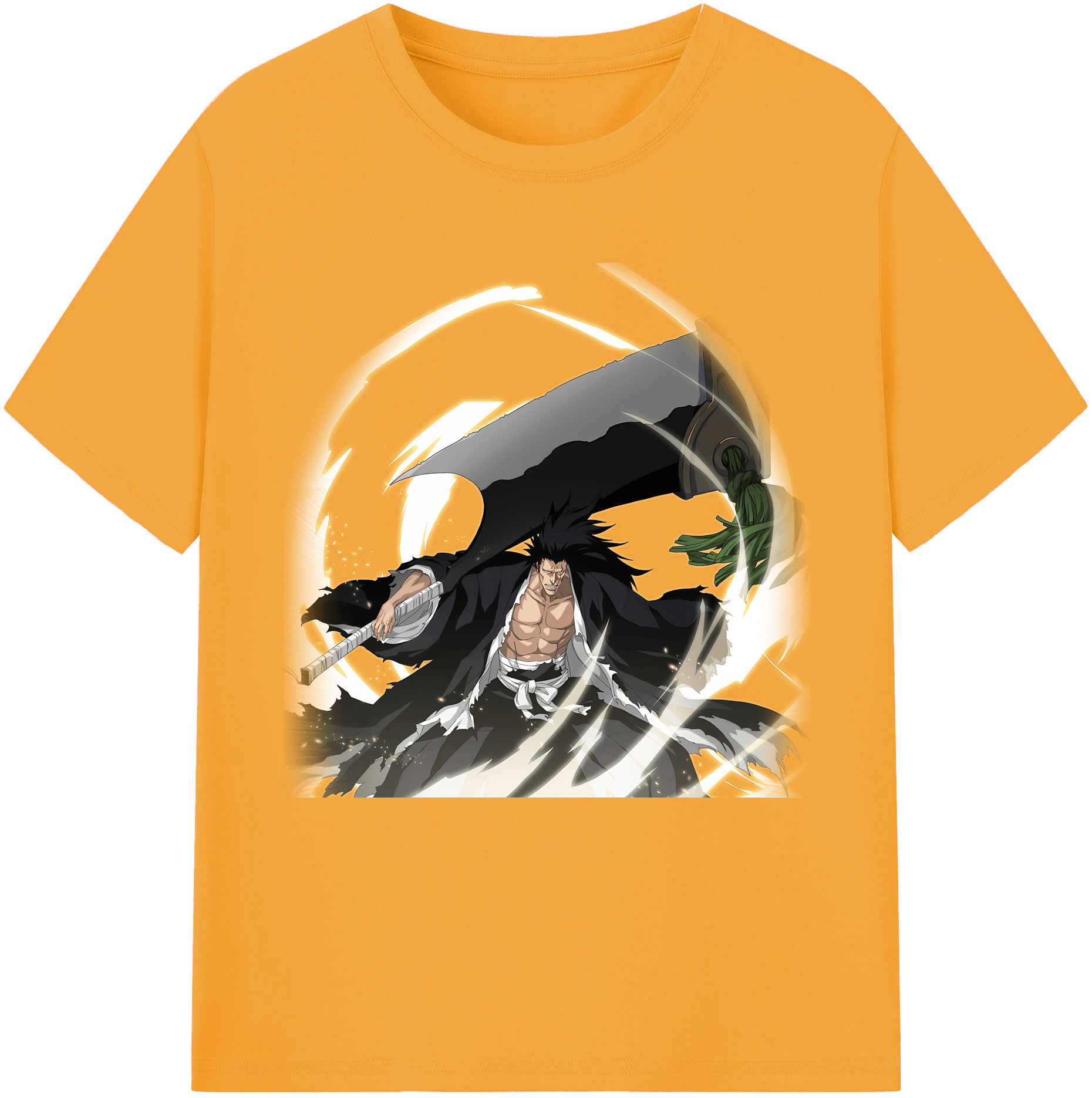 （画像用） ブリーチ ざらき けんぱち BLEACH Zaraki Kenpachi 綿100％半袖Tシャツ（フロントプリント）