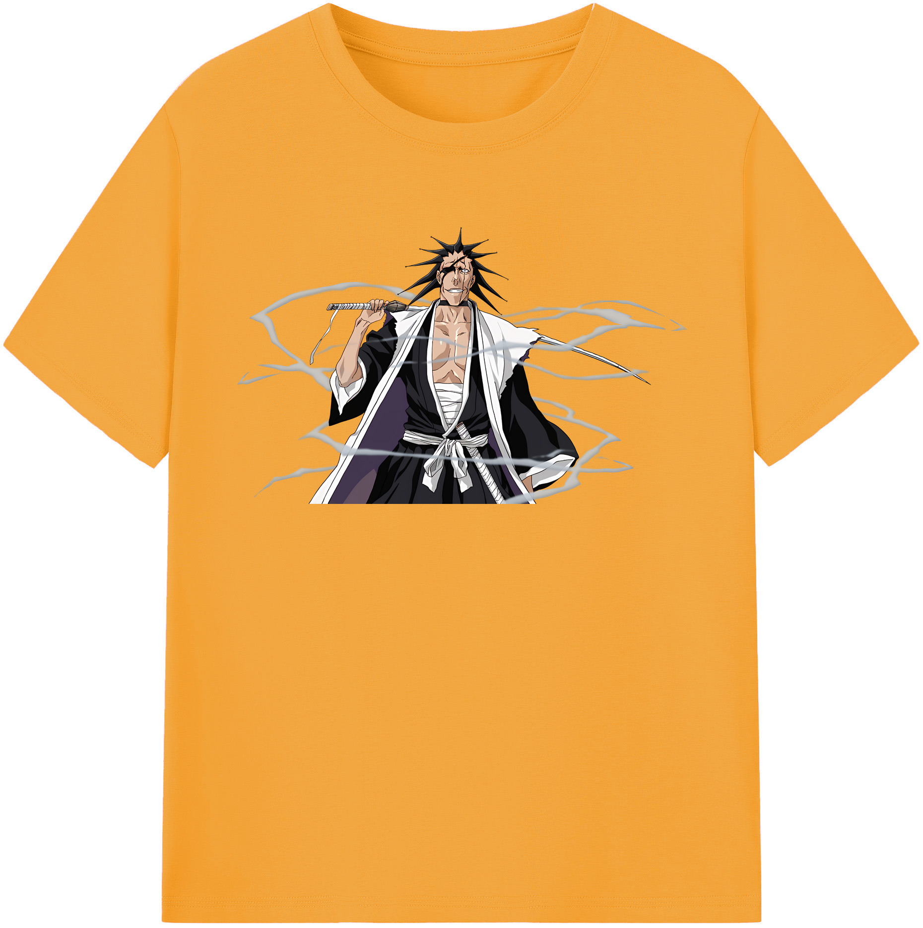 （画像用） ブリーチ ざらき けんぱち BLEACH Zaraki Kenpachi 綿100％半袖Tシャツ（フロントプリント）